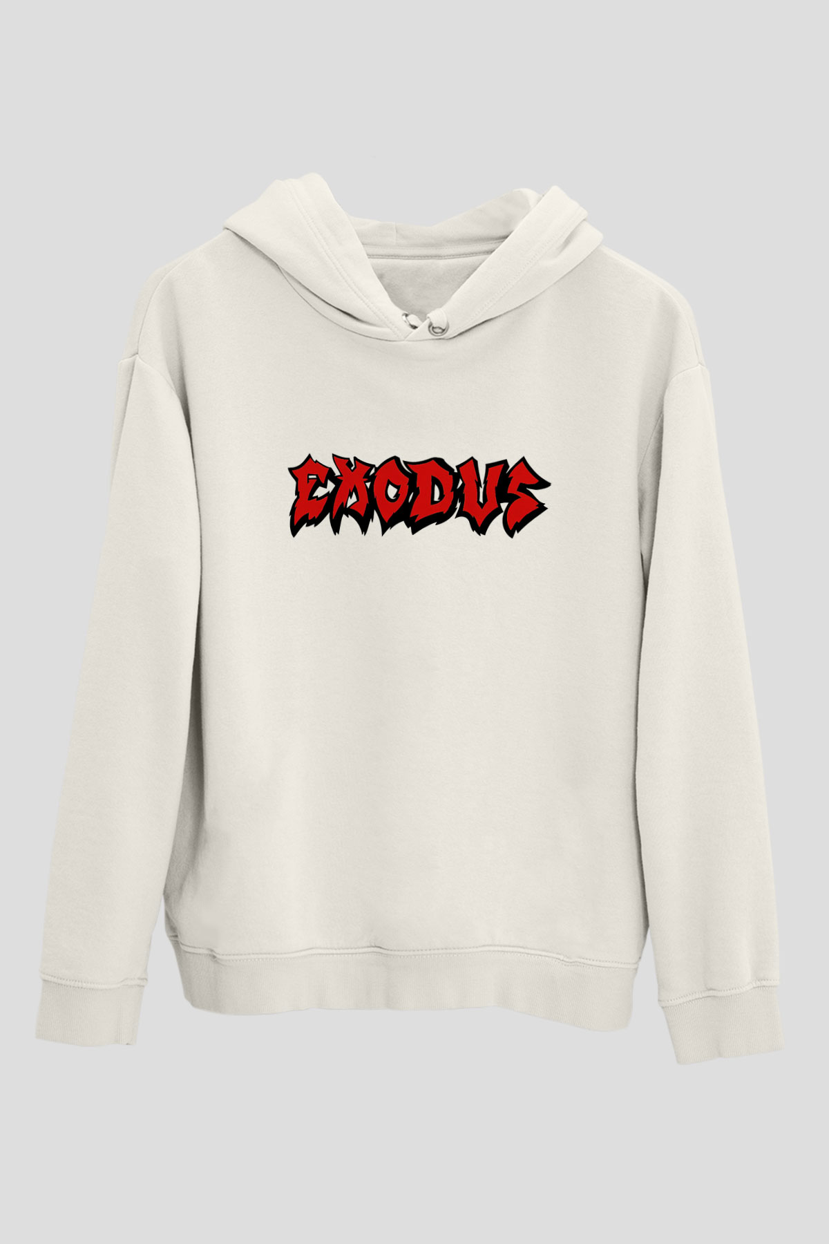 Exodus Beyaz Unisex Kapşonlu Sweatshirt