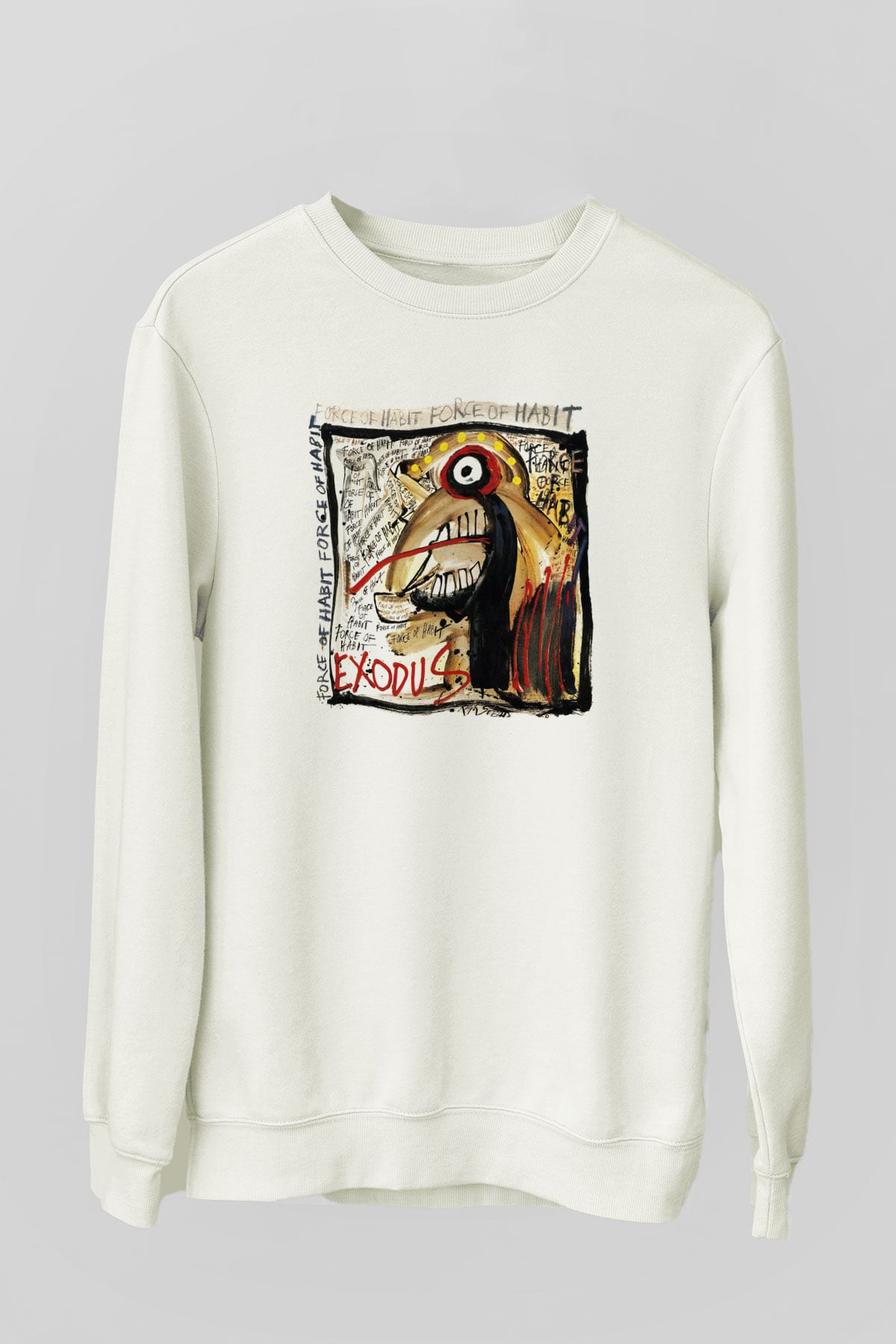Exodus Beyaz Unisex Sweatshirt