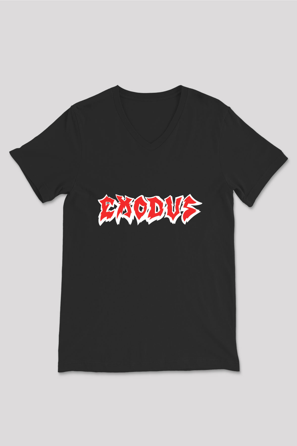 Exodus Siyah Unisex V Yaka Tişört T-Shirt