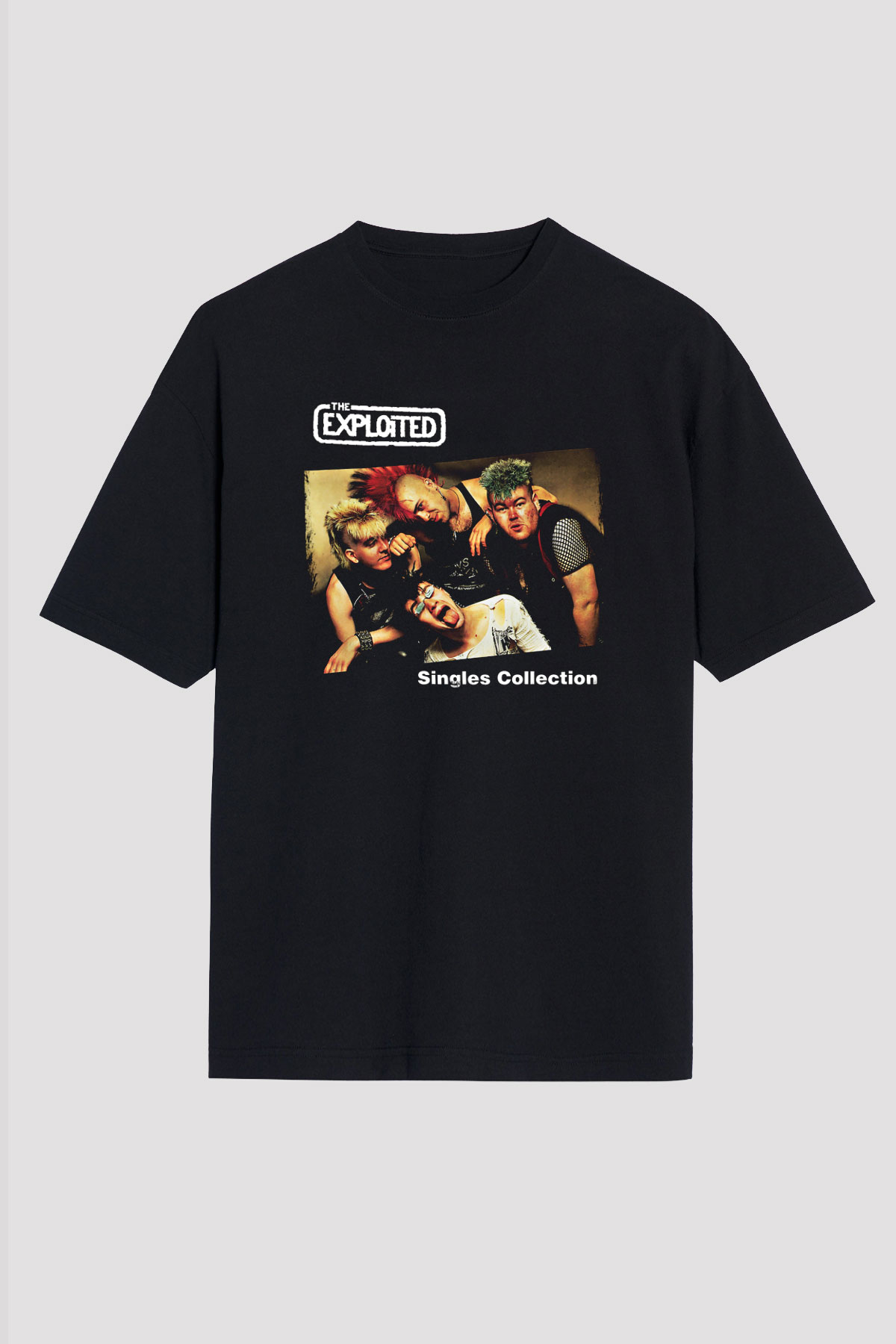 Exploited Baskılı Unisex Siyah Oversize Tişört