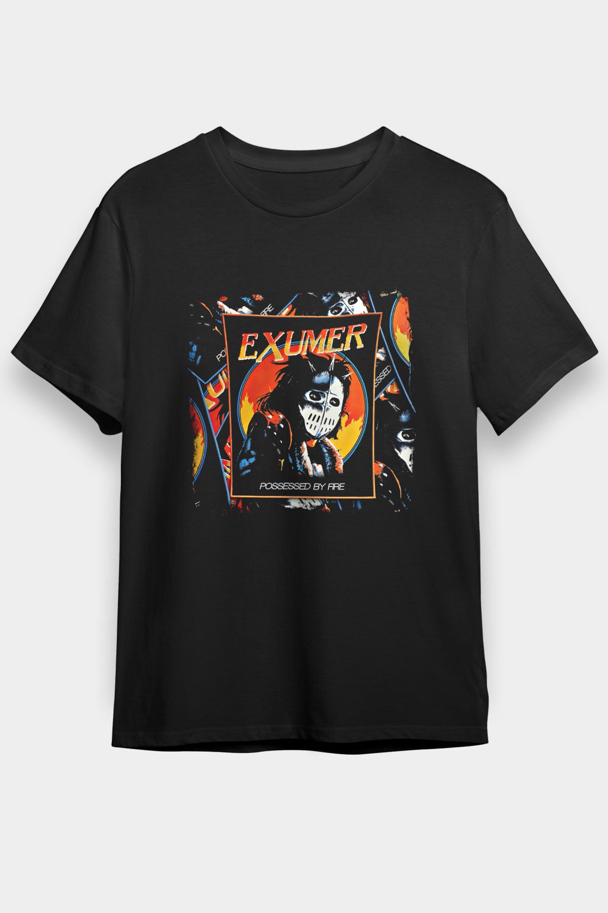 Exumer Baskılı Unisex Siyah Tişört