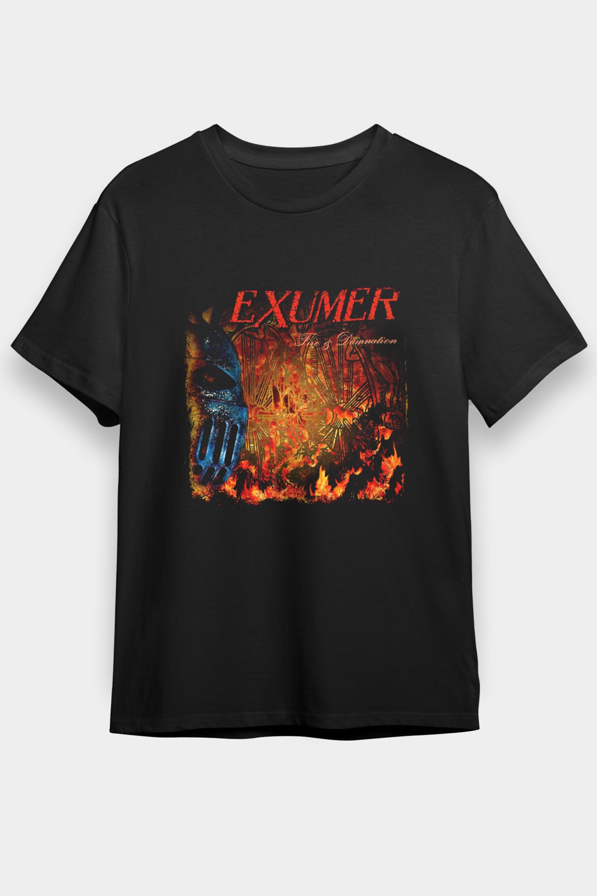 Exumer Baskılı Unisex Siyah Tişört