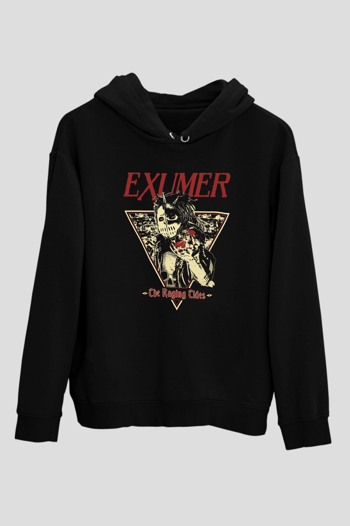 Exumer Siyah Unisex Kapüşonlu Sweatshirt