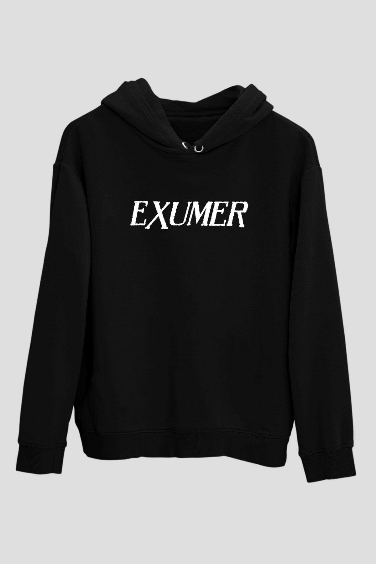 Exumer Siyah Unisex Kapüşonlu Sweatshirt