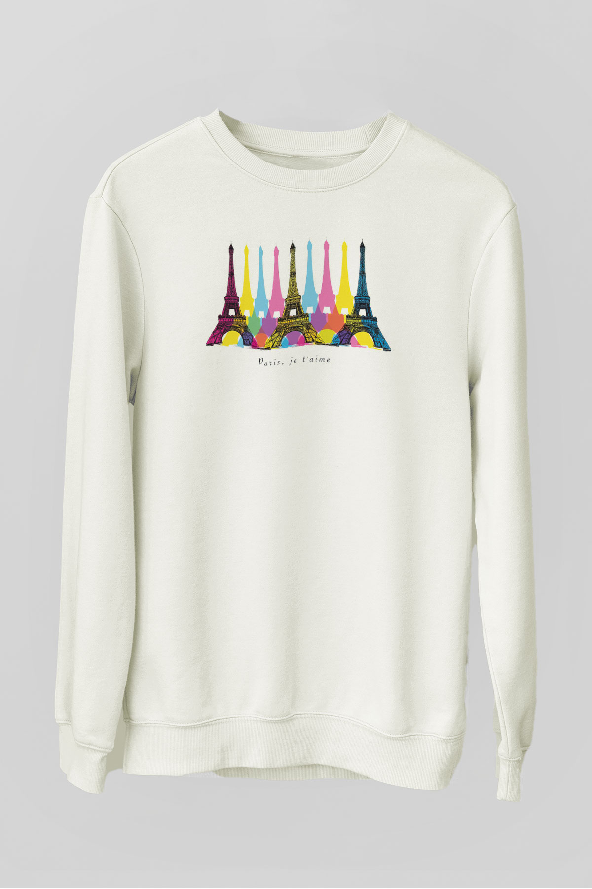 Eyfel Kulesi Beyaz Unisex Sweatshirt