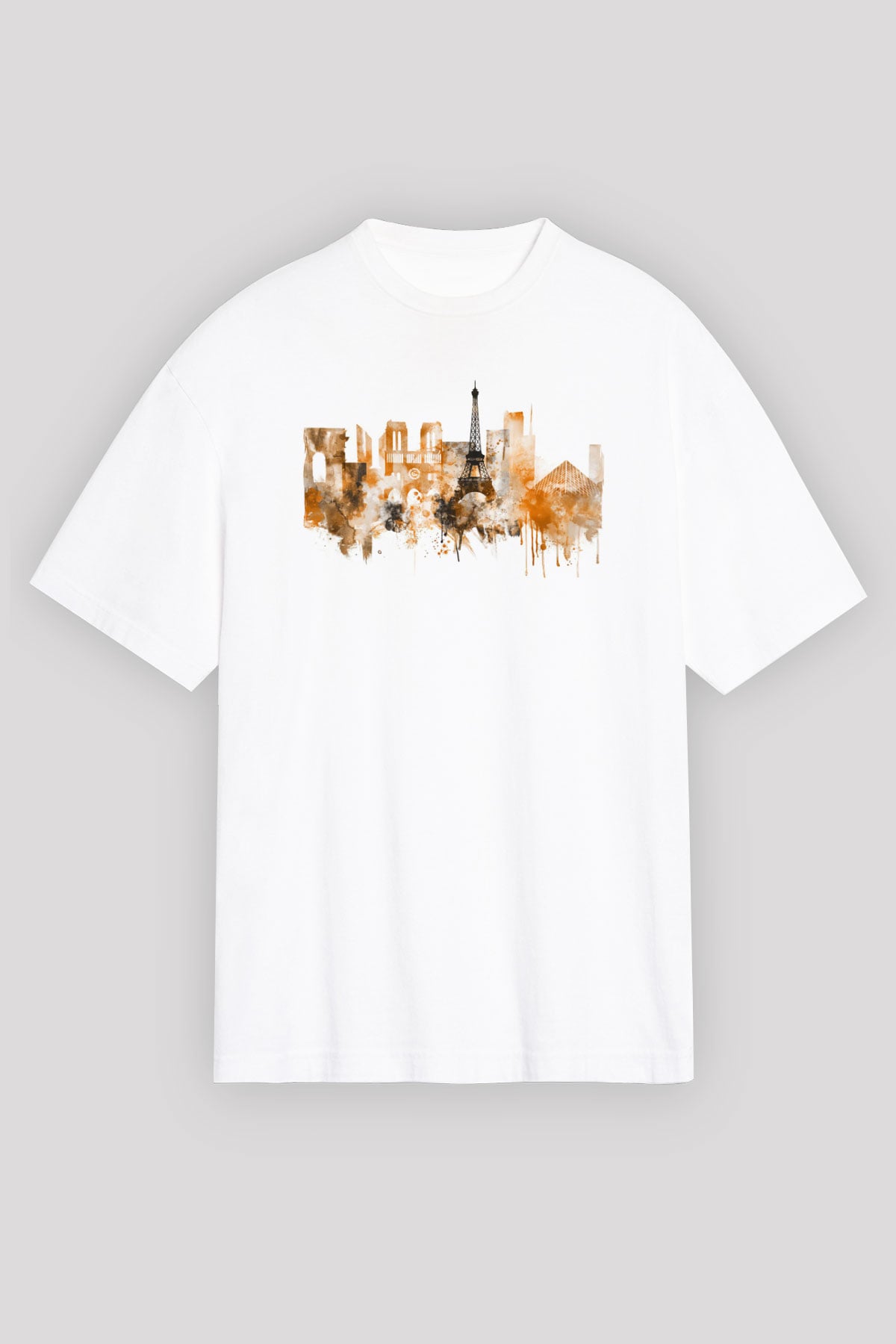 Eyfel Kulesi Beyaz Unisex Tişört T-Shirt - TişörtFabrikası
