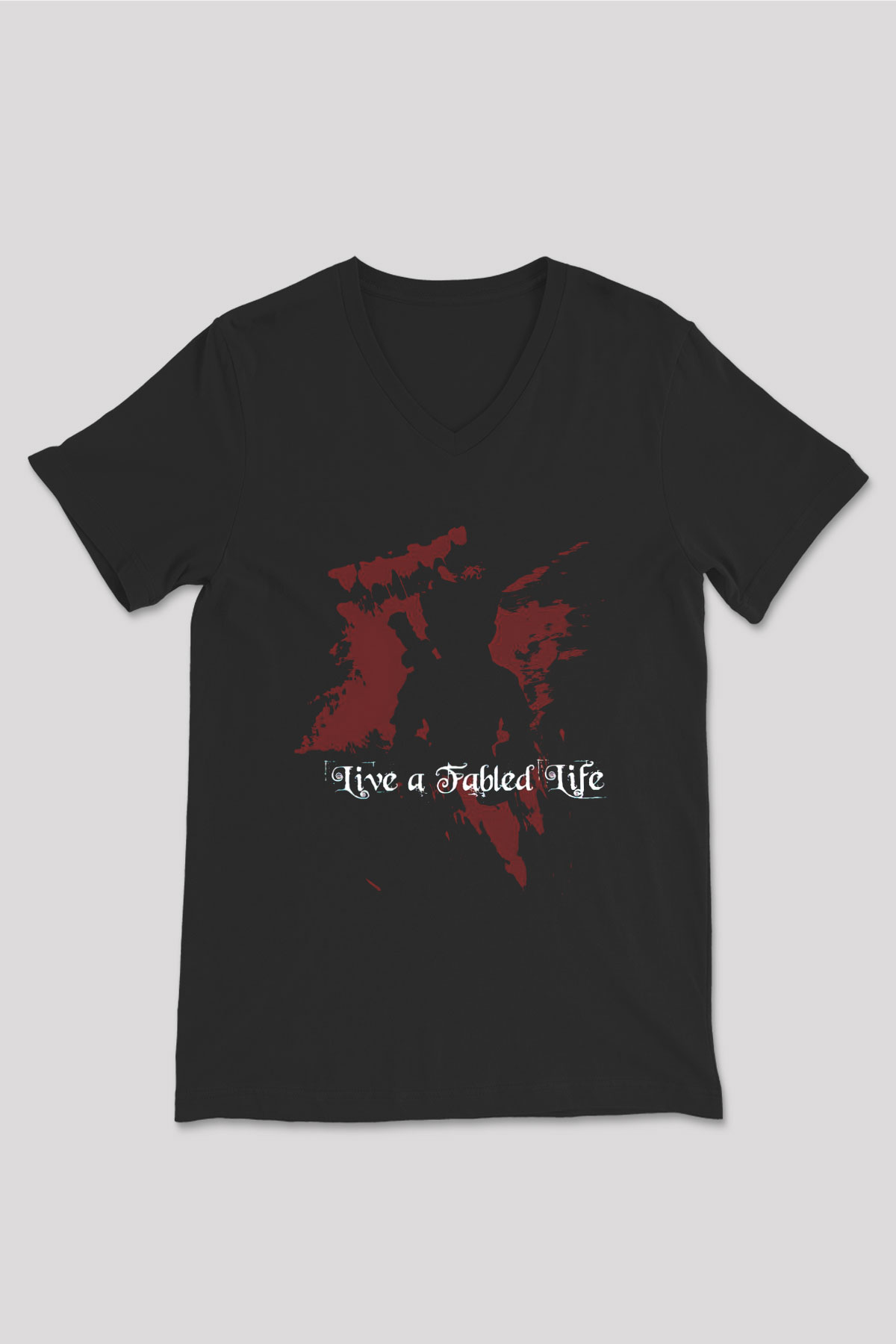 Fable Siyah Unisex V Yaka Tişört