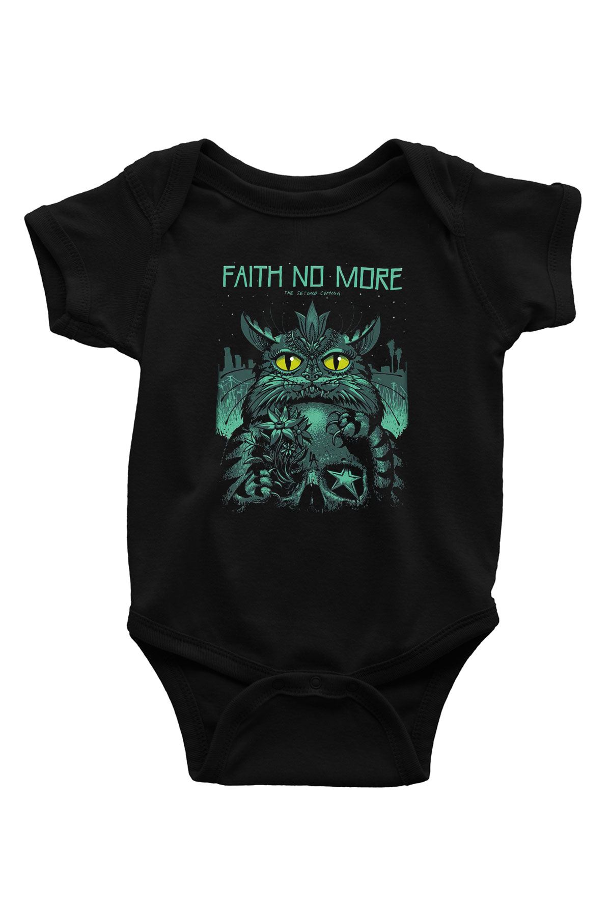Faith No More Baskılı Siyah Bebek Body - Zıbın