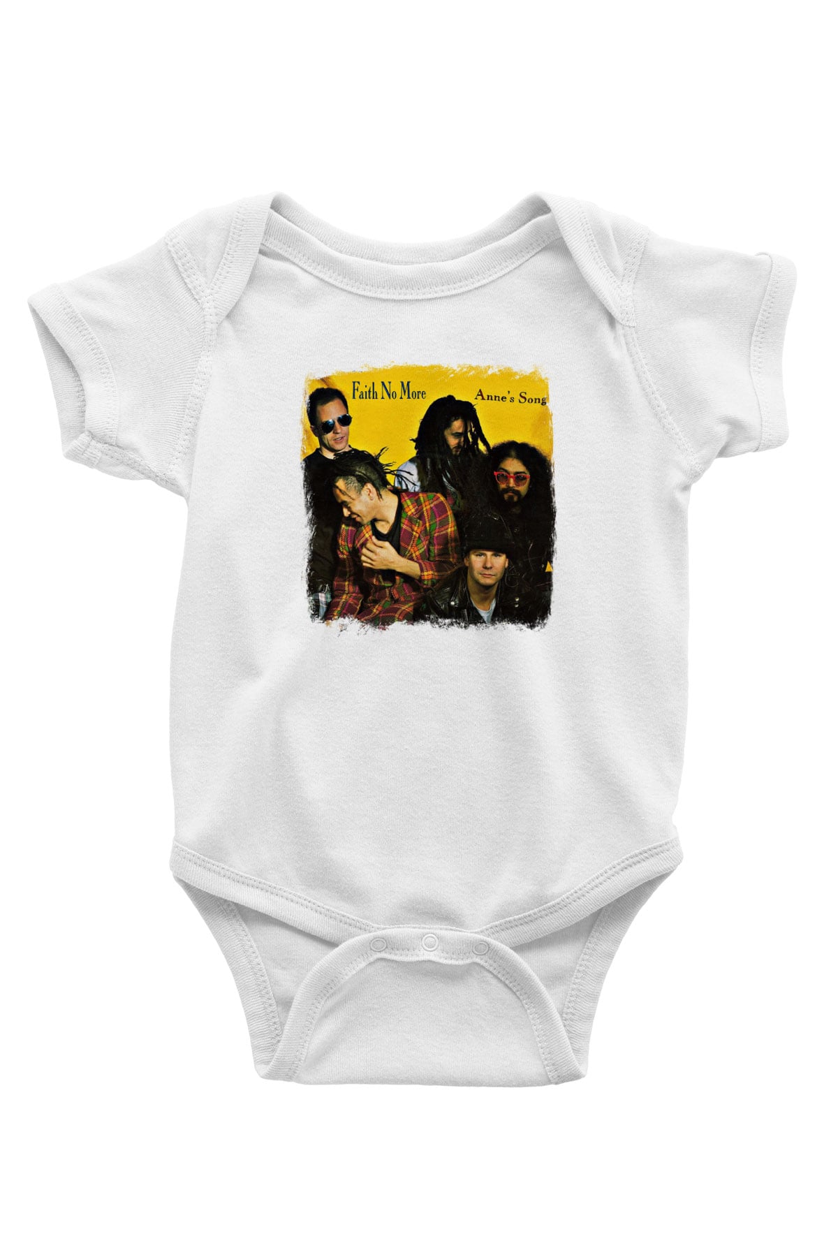 Faith No More Baskılı Unisex Beyaz Bebek Body - Zıbın