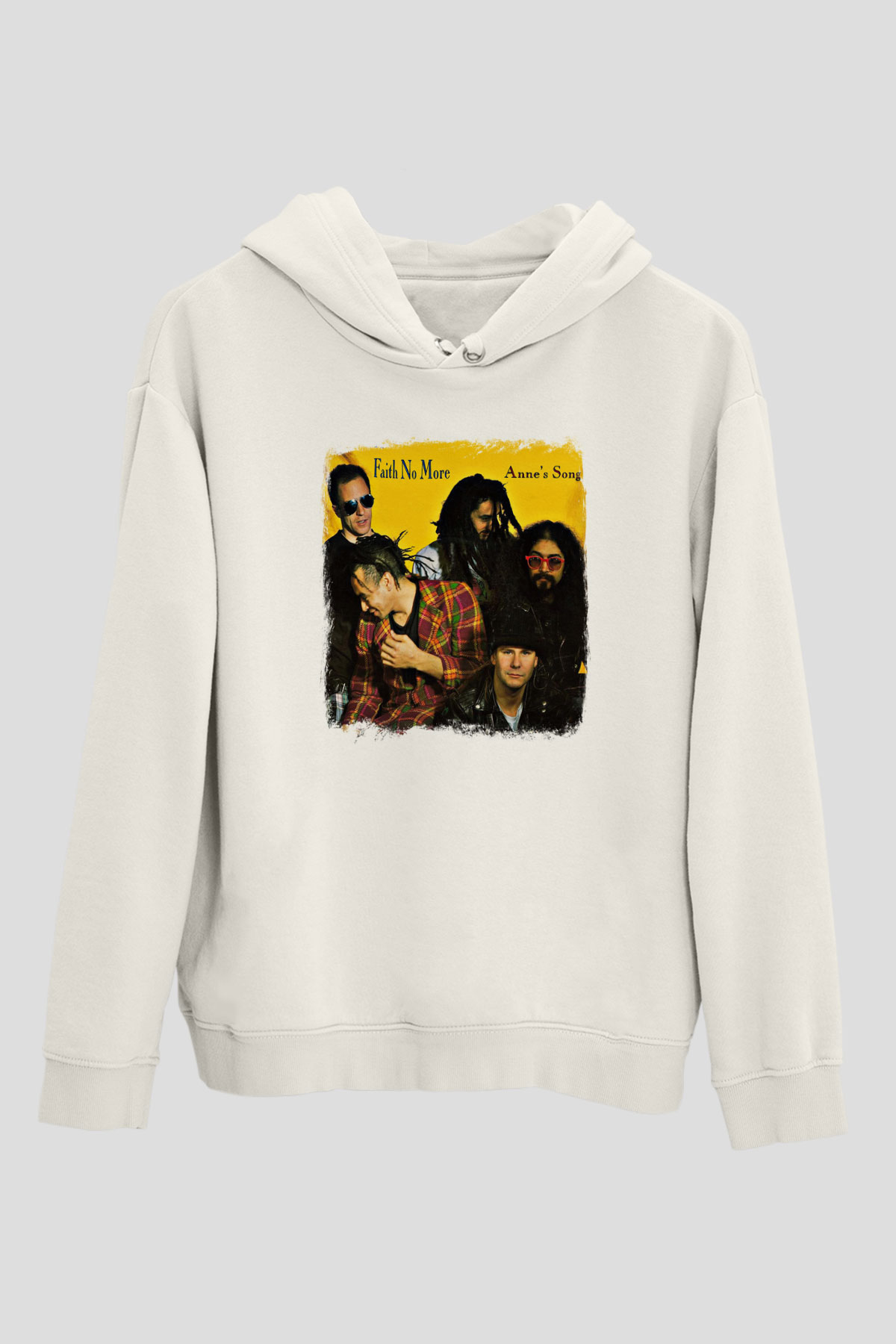 Faith No More Baskılı Unisex Beyaz Hoodie