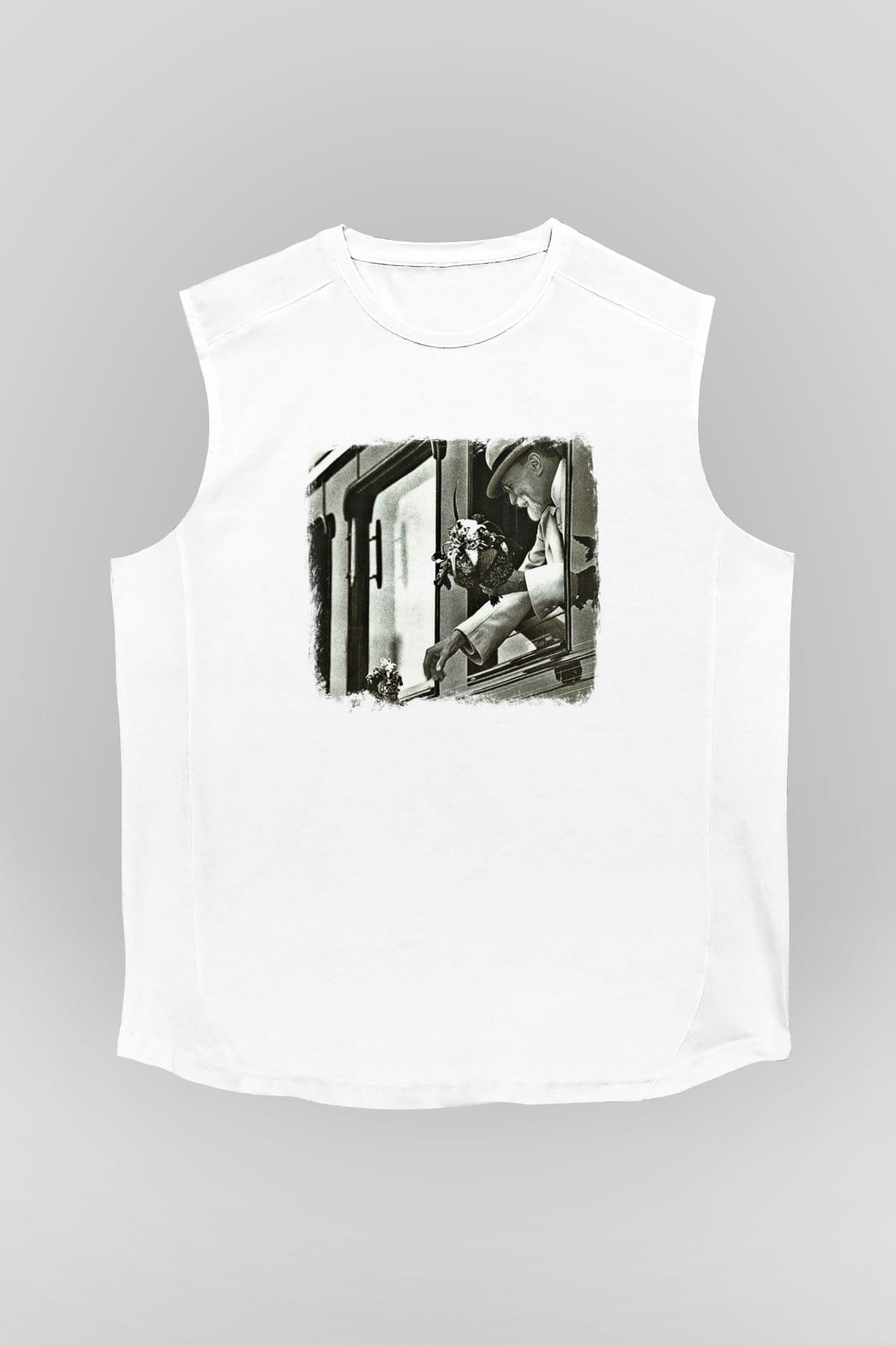 Faith No More Baskılı Unisex Beyaz Kolsuz Tişört