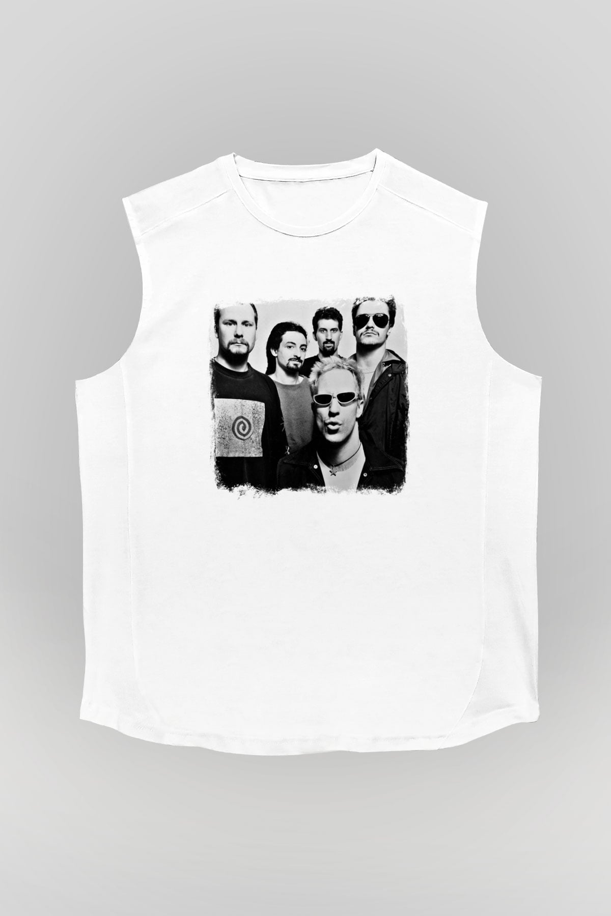 Faith No More Baskılı Unisex Beyaz Kolsuz Tişört