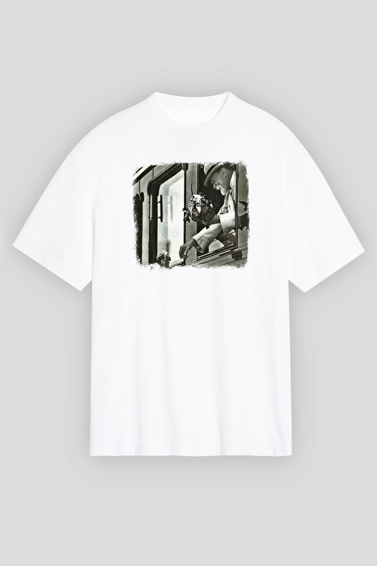 Faith No More Baskılı Unisex Beyaz Oversize Tişört