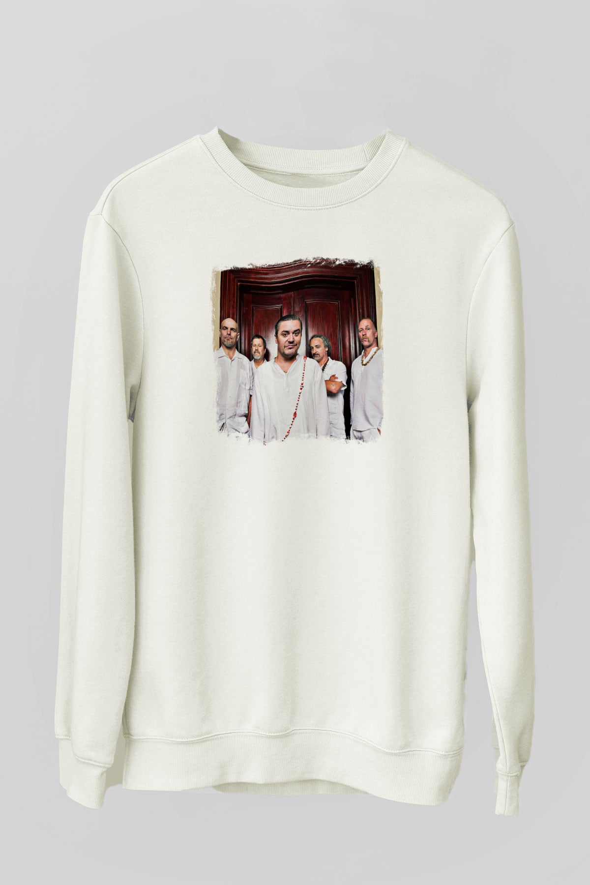 Faith No More Baskılı Unisex Beyaz Sweatshirt