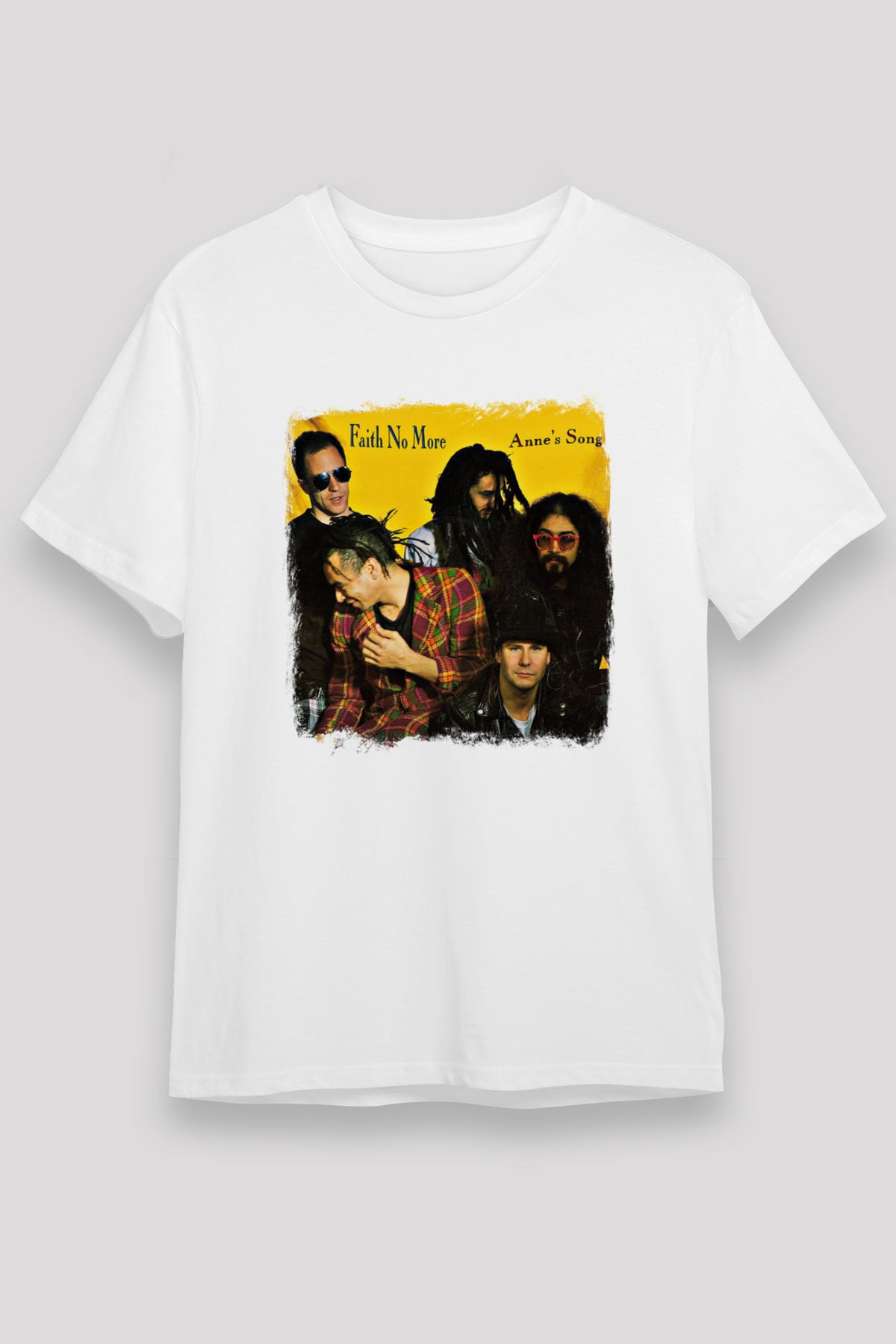 Faith No More Baskılı Unisex Beyaz Tişört