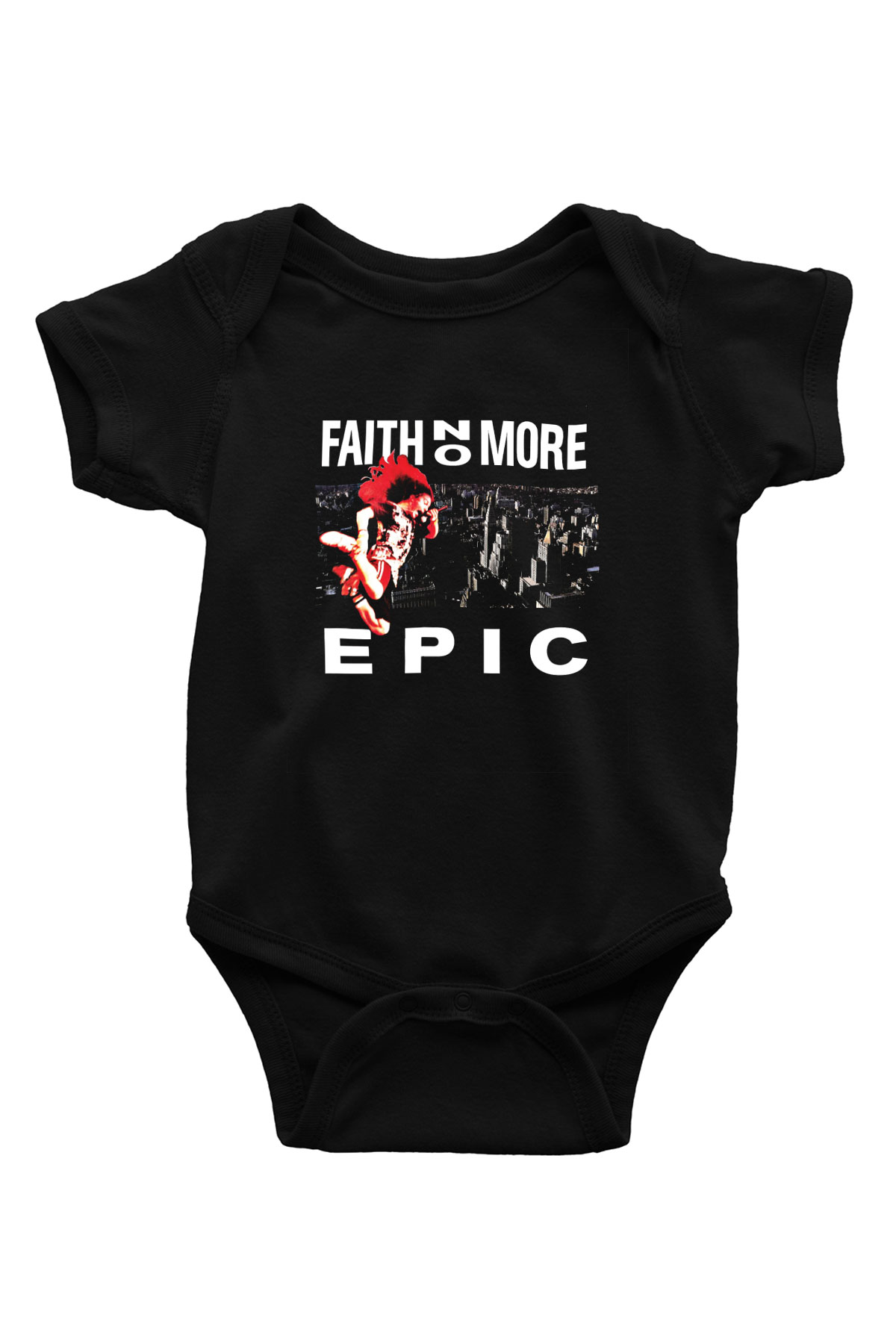 Faith No More Baskılı Unisex Siyah Bebek Body - Zıbın