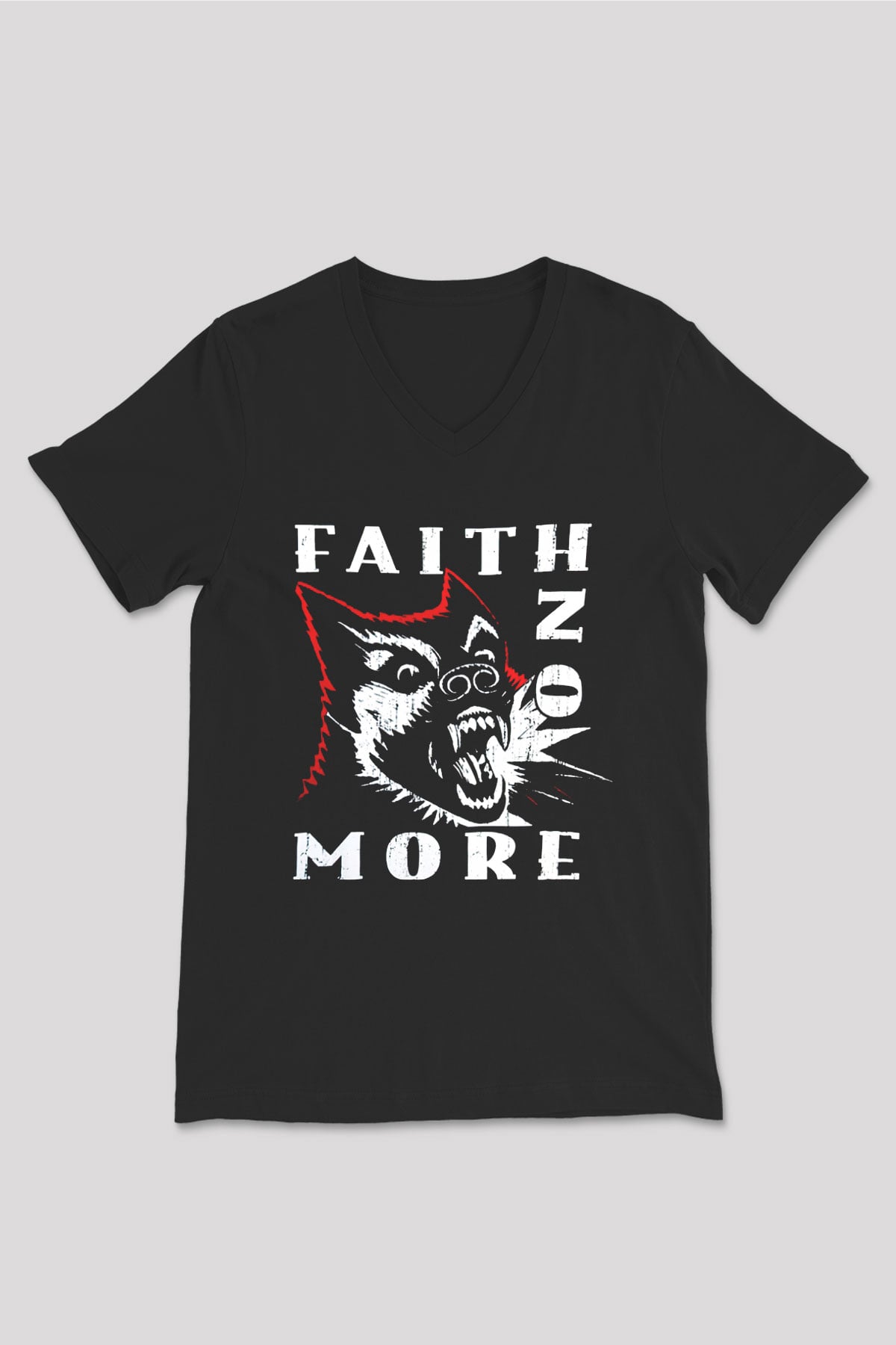 Faith No More Siyah Unisex V Yaka Tişört T-Shirt