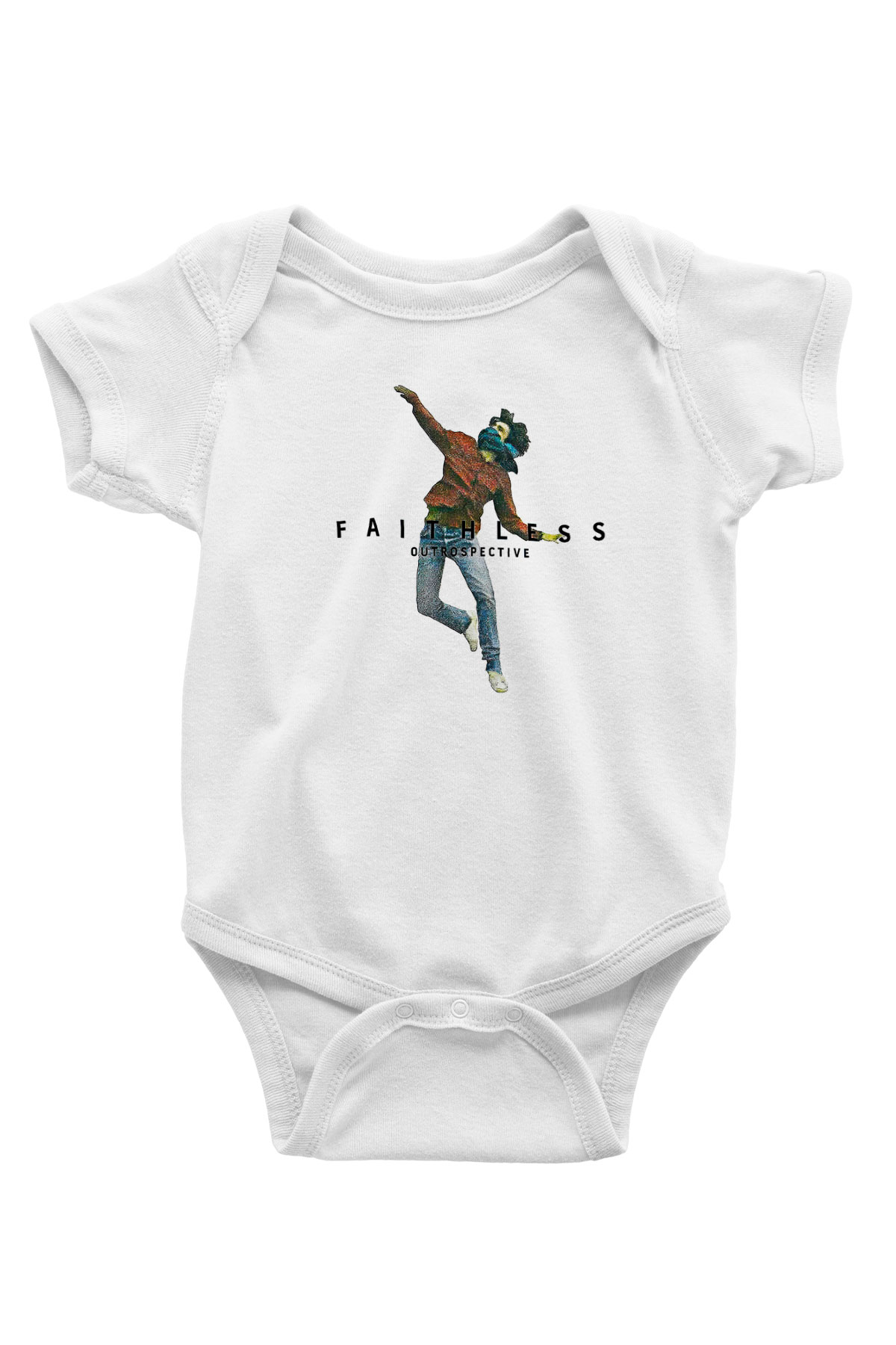 Faithless Baskılı Beyaz Unisex Bebek Body - Zıbın