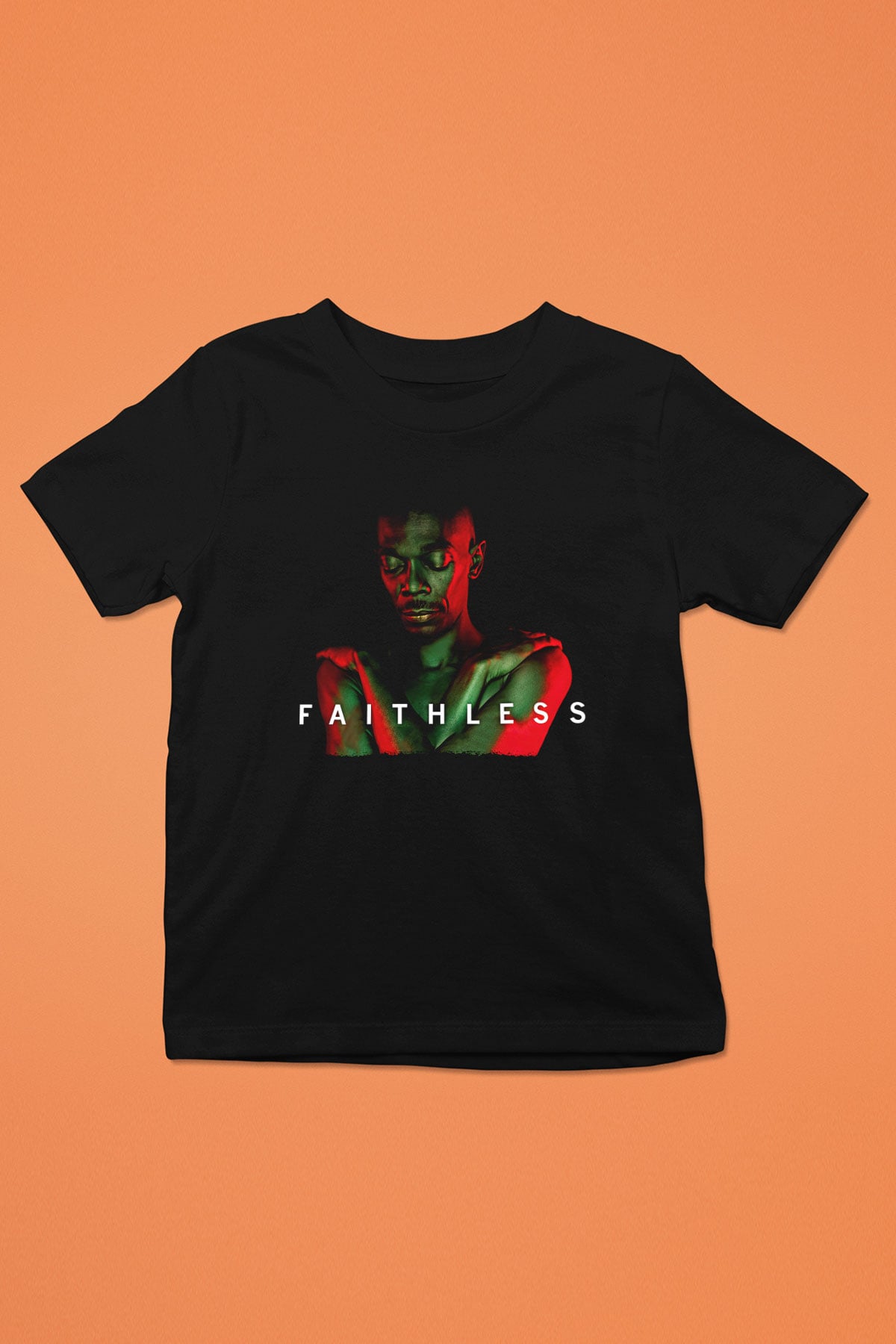 Faithless Baskılı Unisex Siyah Çocuk Tişört - Tshirt
