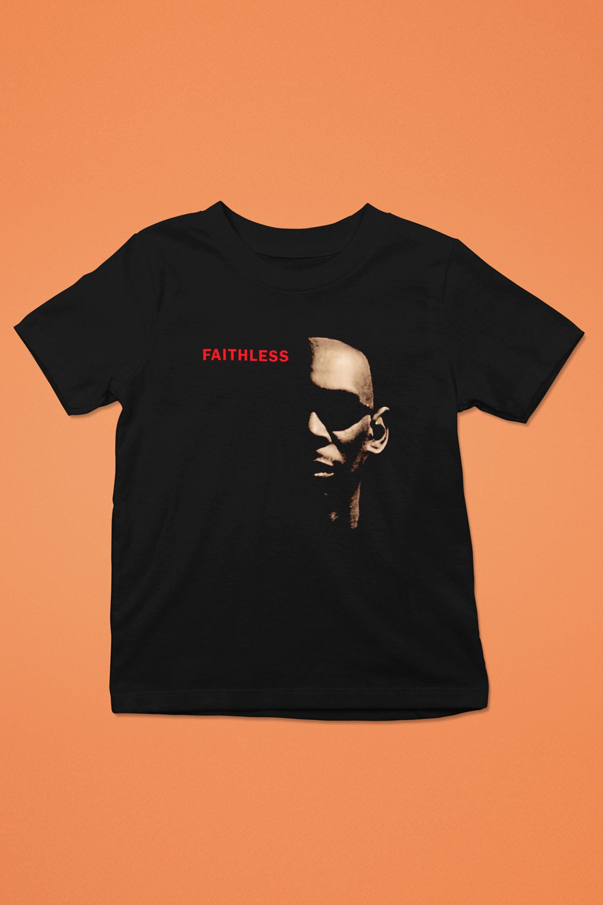 Faithless Baskılı Unisex Siyah Çocuk Tişört - Tshirt