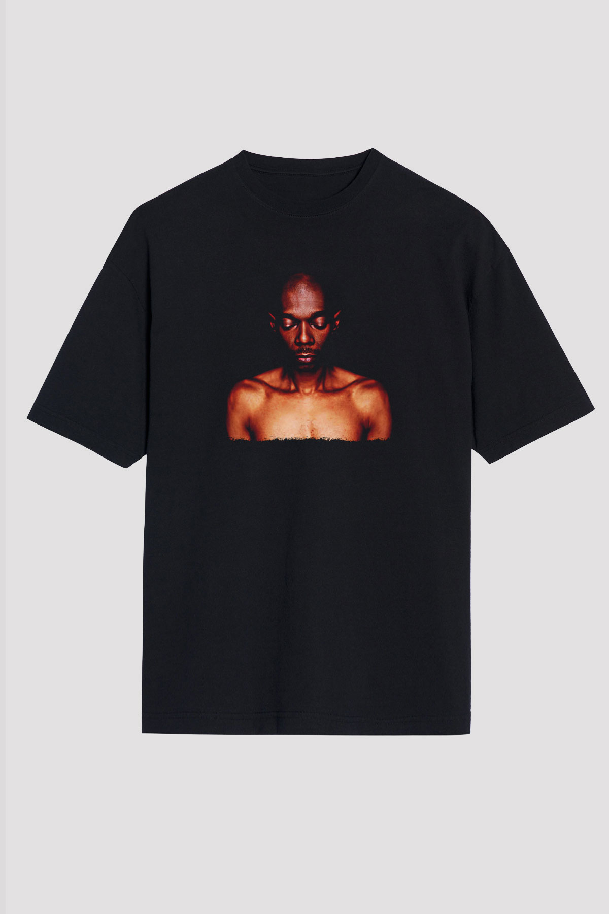 Faithless Baskılı Unisex Siyah Oversize Tişört - Tshirt