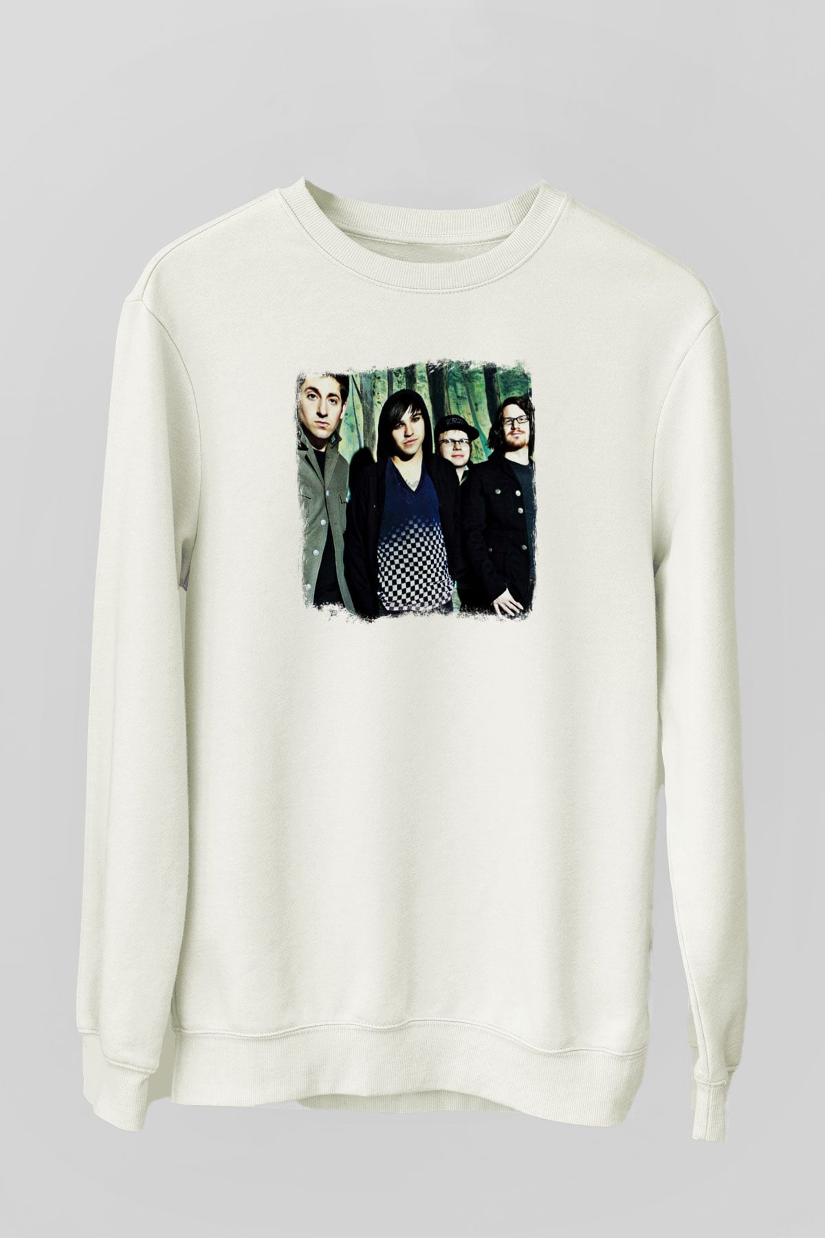 Fall Out Boy Baskılı Unisex Beyaz Sweatshirt