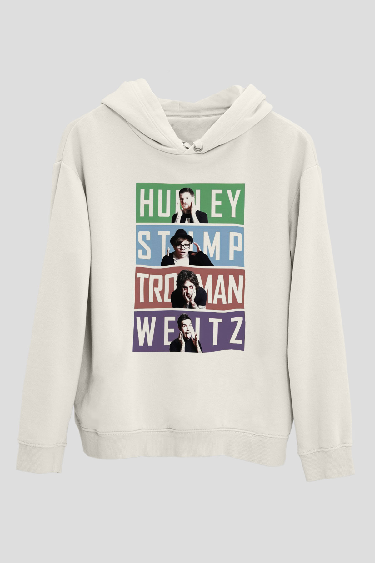 Fall Out Boy Beyaz Unisex Kapşonlu Sweatshirt