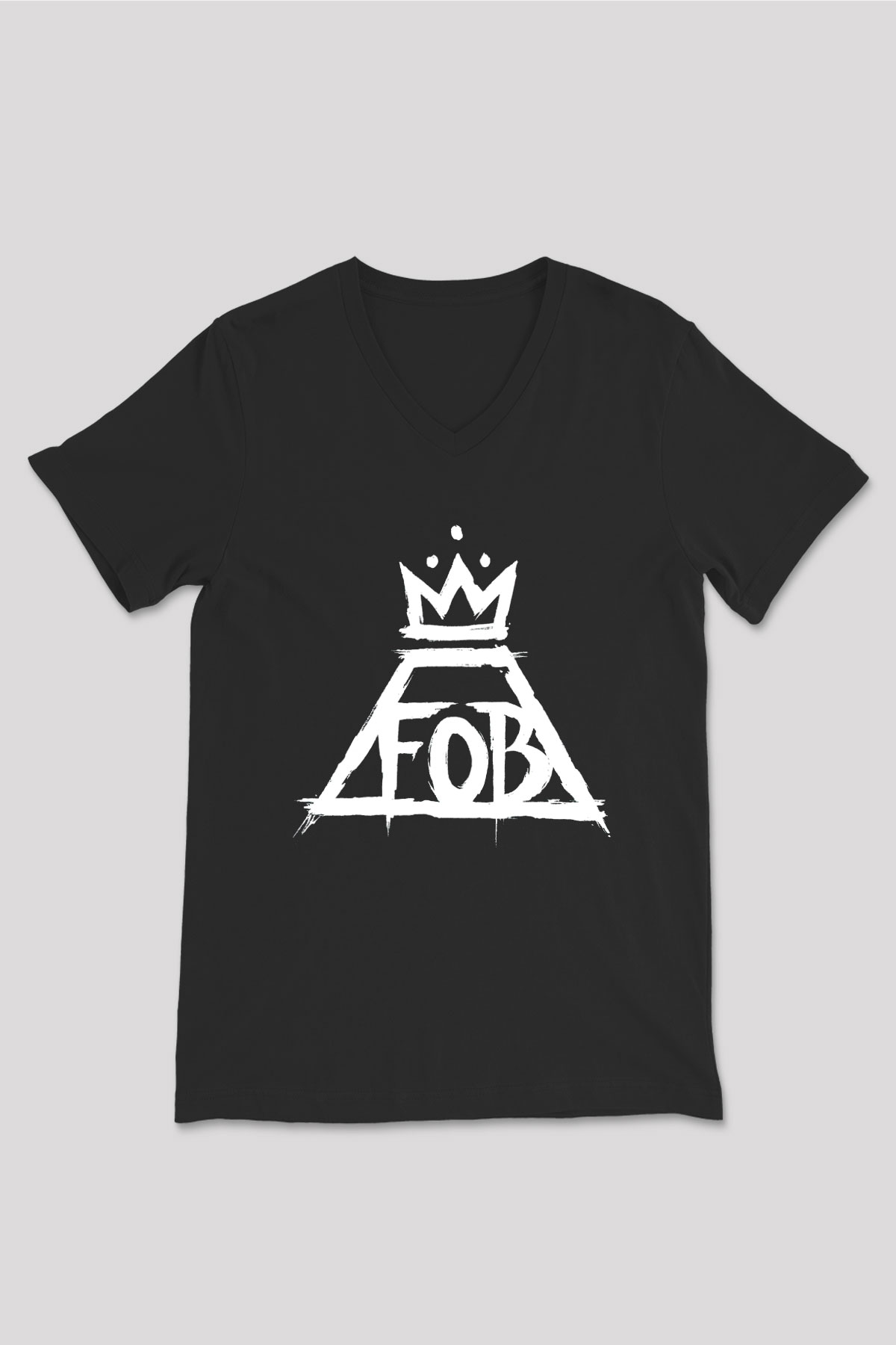 Fall Out Boy Siyah Unisex V Yaka Tişört T-Shirt