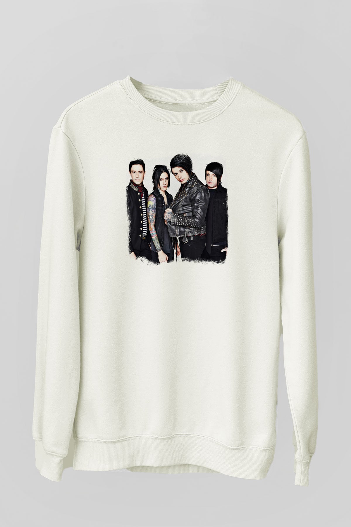 Falling In Reverse Baskılı Unisex Beyaz Sweatshirt