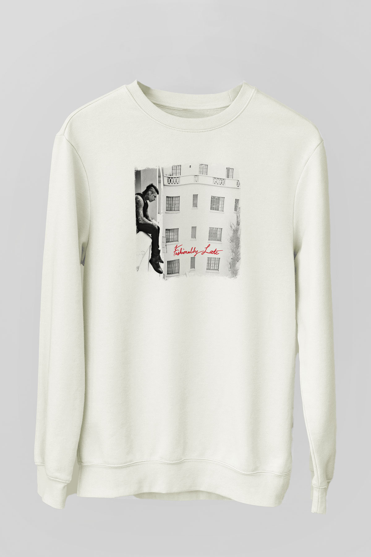 Falling In Reverse Baskılı Unisex Beyaz Sweatshirt