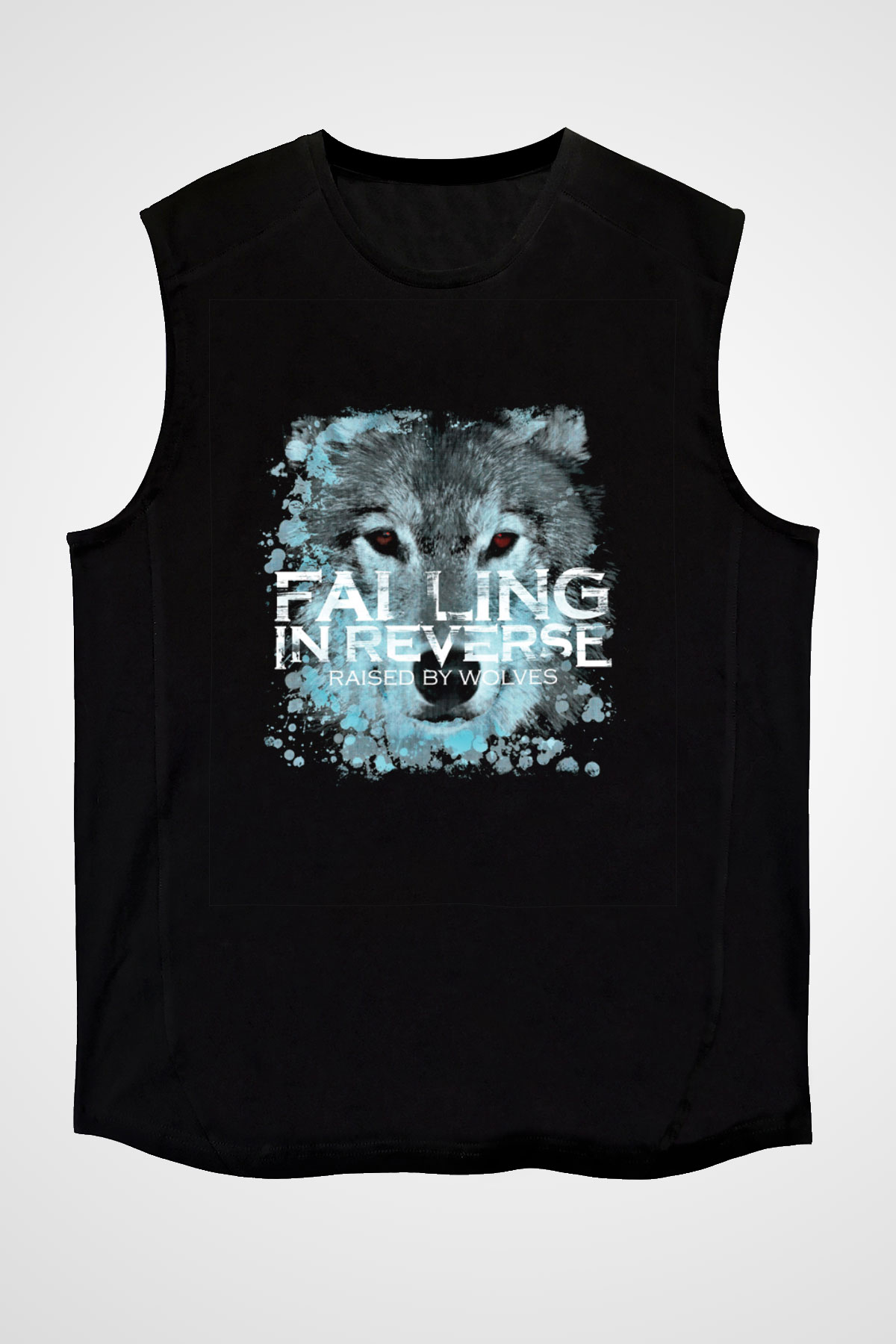 Falling In Reverse Baskılı Unisex Siyah Kolsuz Tişört