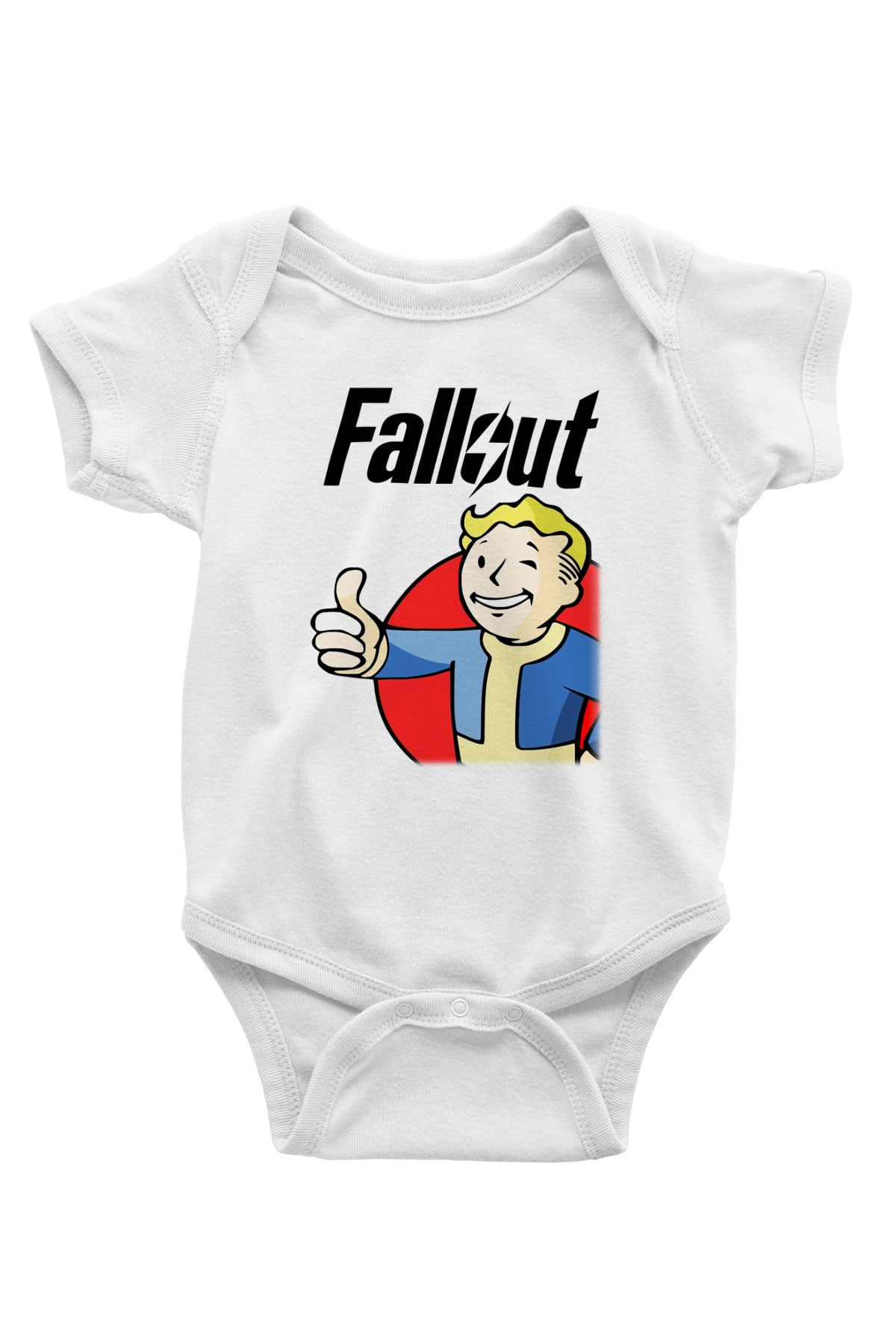 Fallout Baskılı Beyaz Unisex Bebek Body - Zıbın