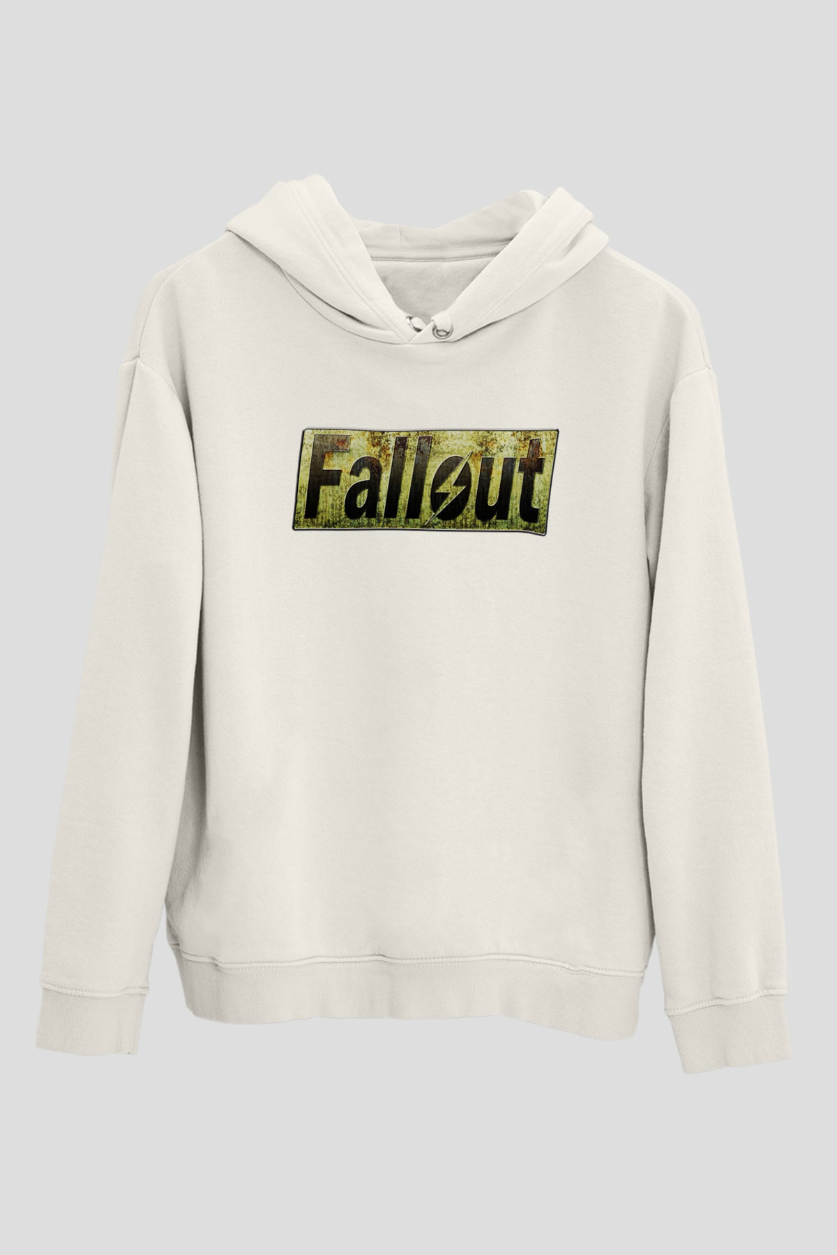 Fallout Beyaz Unisex Kapşonlu Sweatshirt