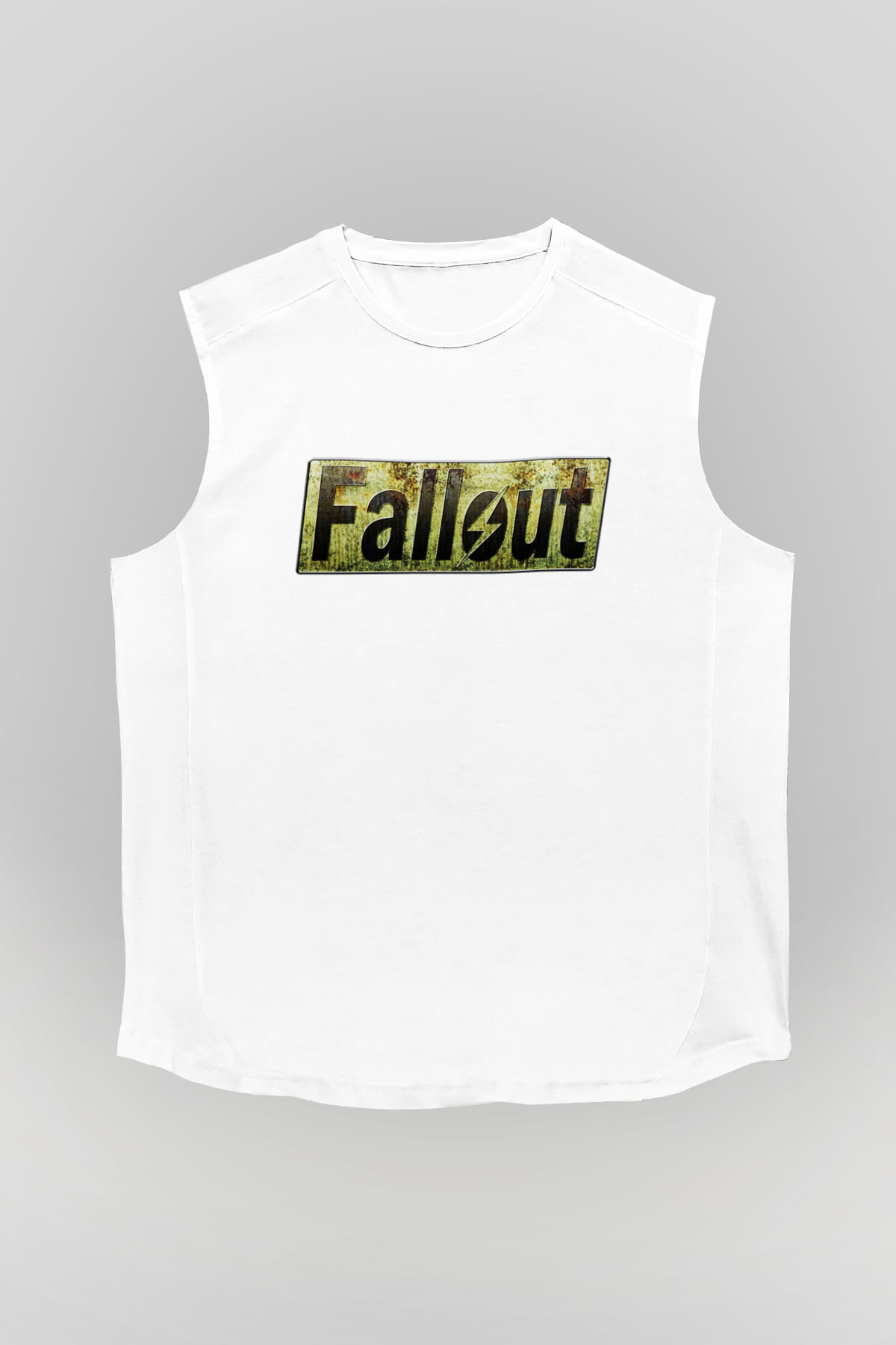 Fallout Beyaz Unisex Kolsuz Tişört