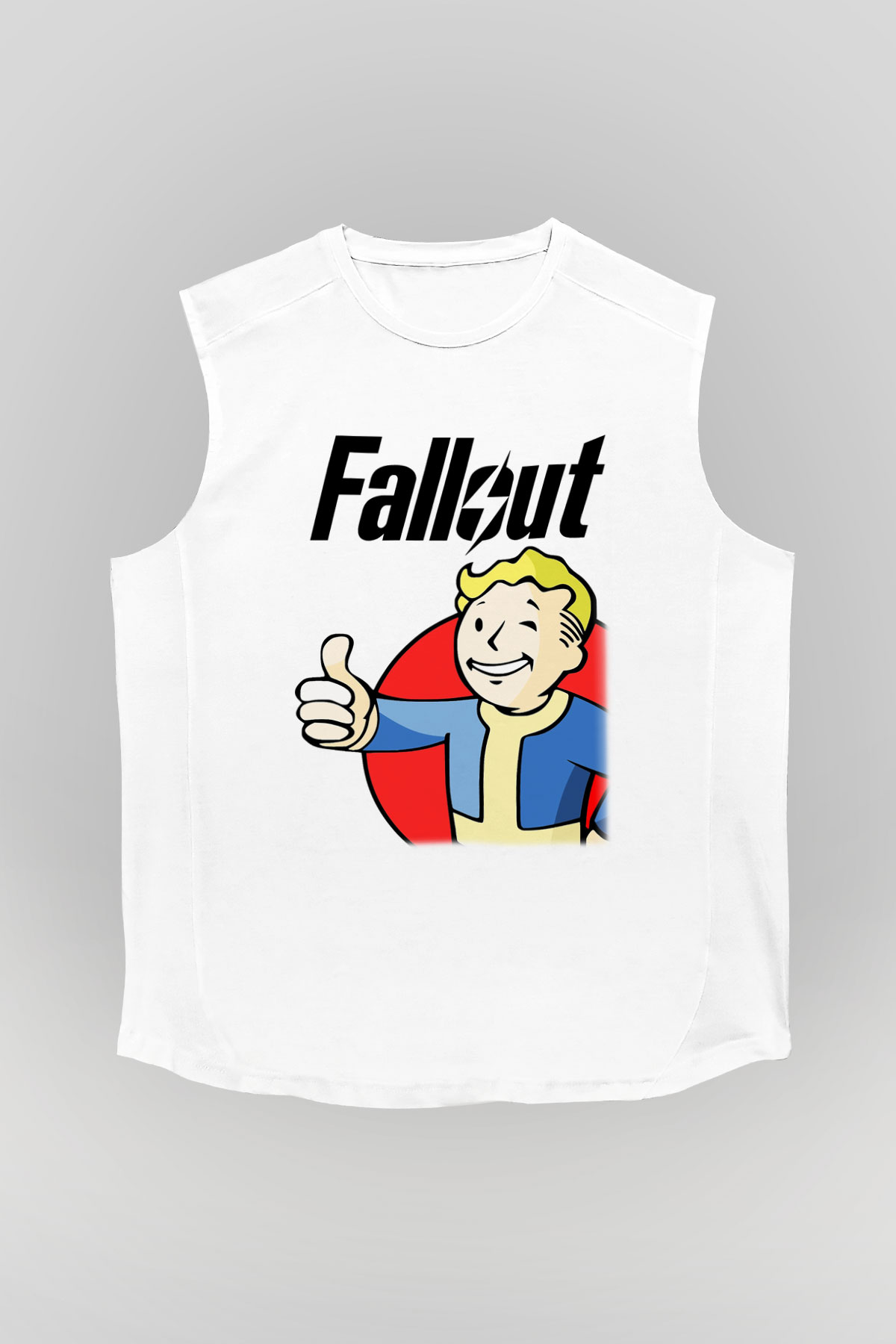 Fallout Beyaz Unisex Kolsuz Tişört