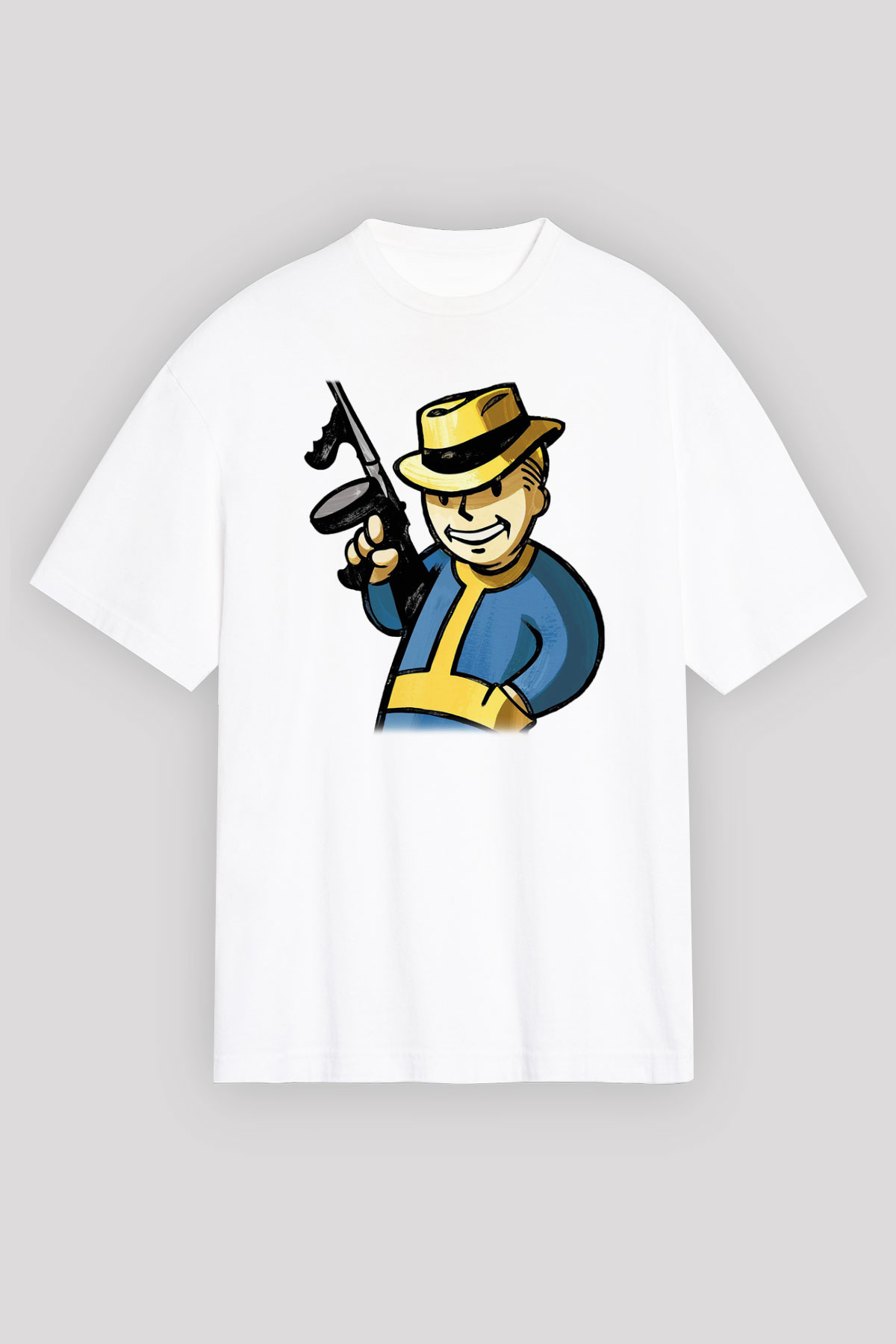 Fallout Beyaz Unisex Oversize Tişört T-Shirt