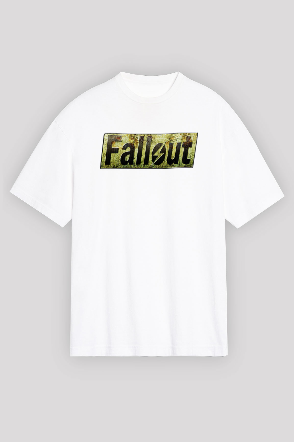 Fallout Beyaz Unisex Oversize Tişört T-Shirt