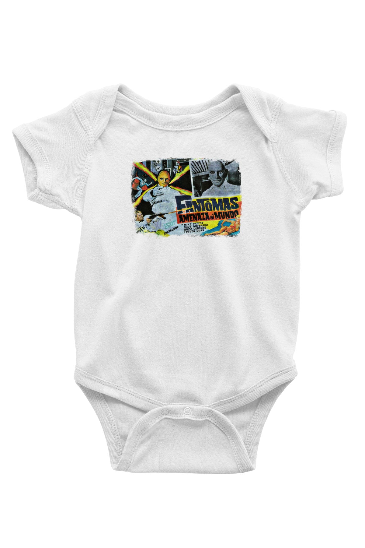 Fantomas Baskılı Unisex Beyaz Bebek Body - Zıbın