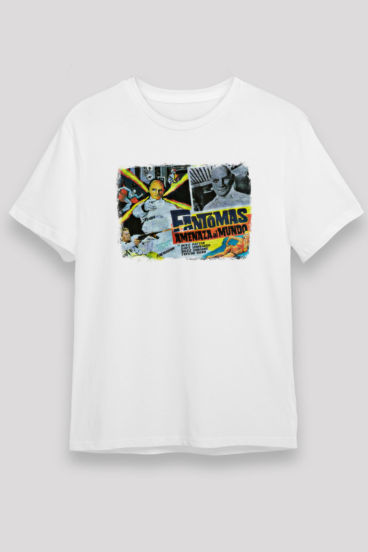 Fantomas Baskılı Unisex Beyaz Tişört