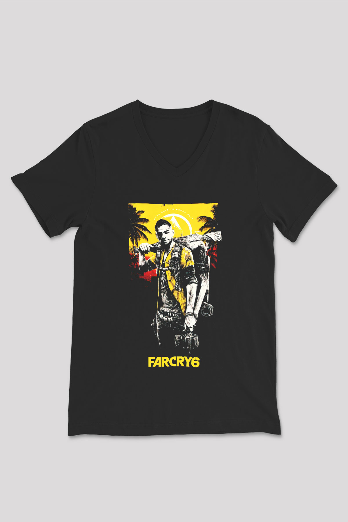 Far Cry Siyah Unisex V Yaka Tişört