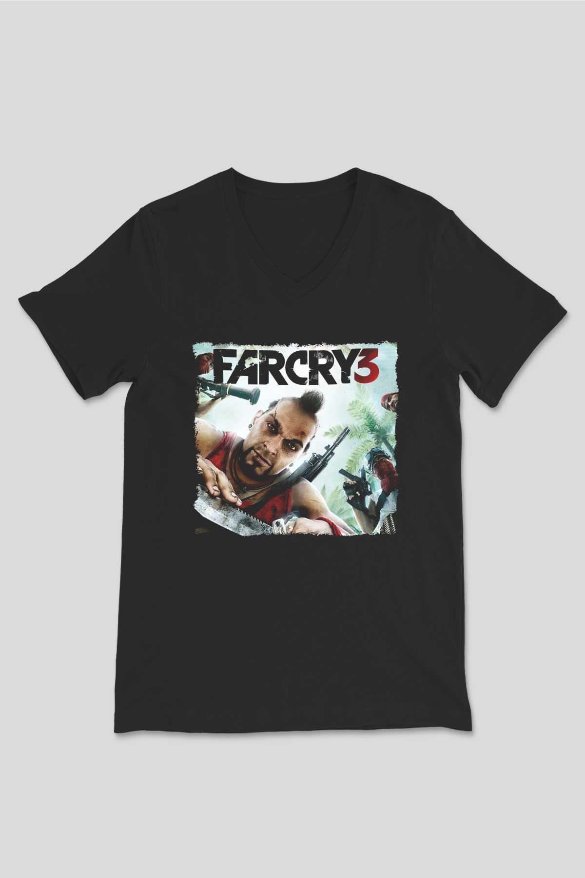 Far Cry Siyah Unisex V Yaka Tişört
