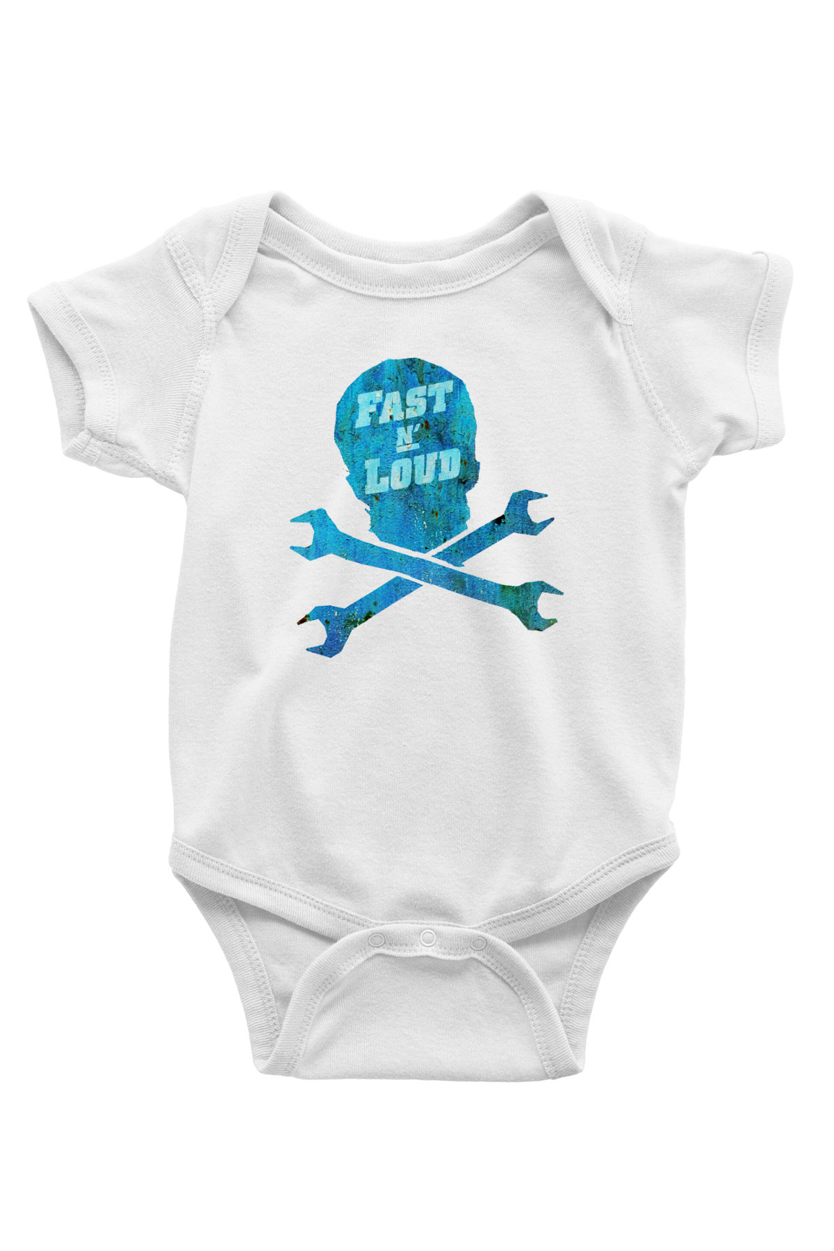Fast N' Loud Baskılı Beyaz Unisex Bebek Body - Zıbın