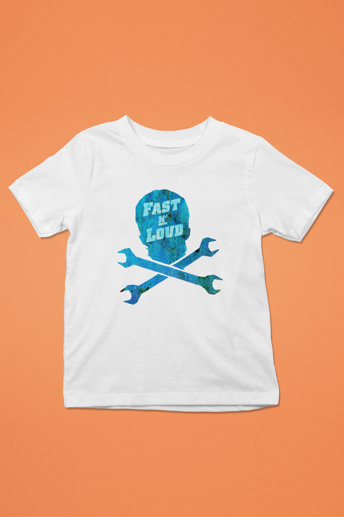 Fast N' Loud Baskılı Beyaz Unisex Çocuk Tişört