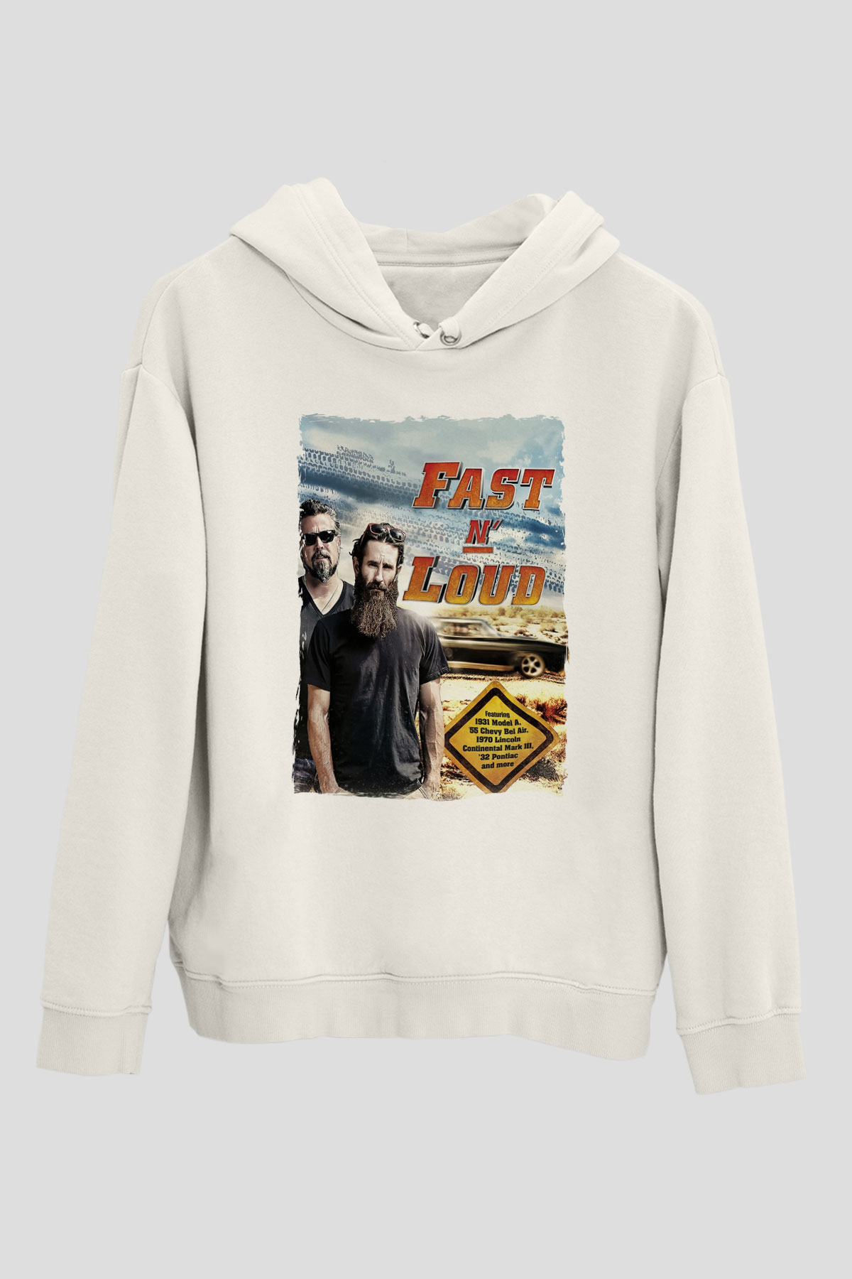 Fast N' Loud Beyaz Unisex Hoodie