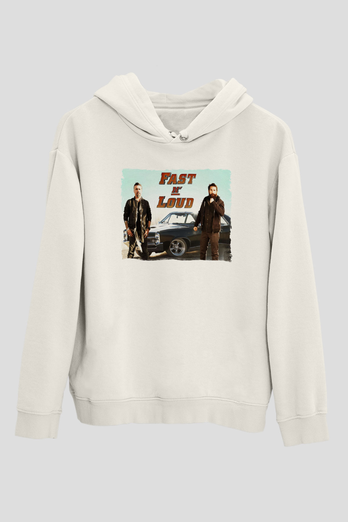 Fast N' Loud Beyaz Unisex Hoodie