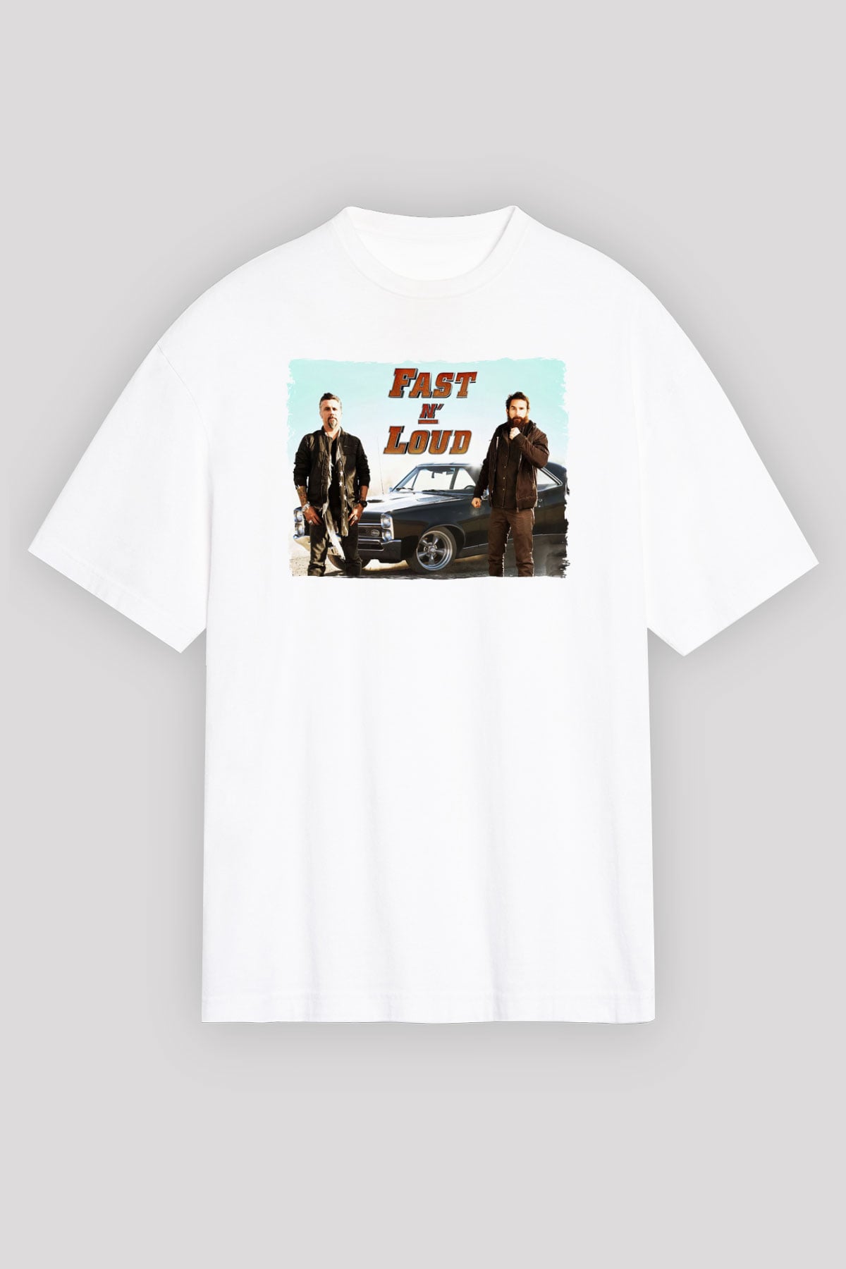 Fast N' Loud Beyaz Unisex Tişört T-Shirt