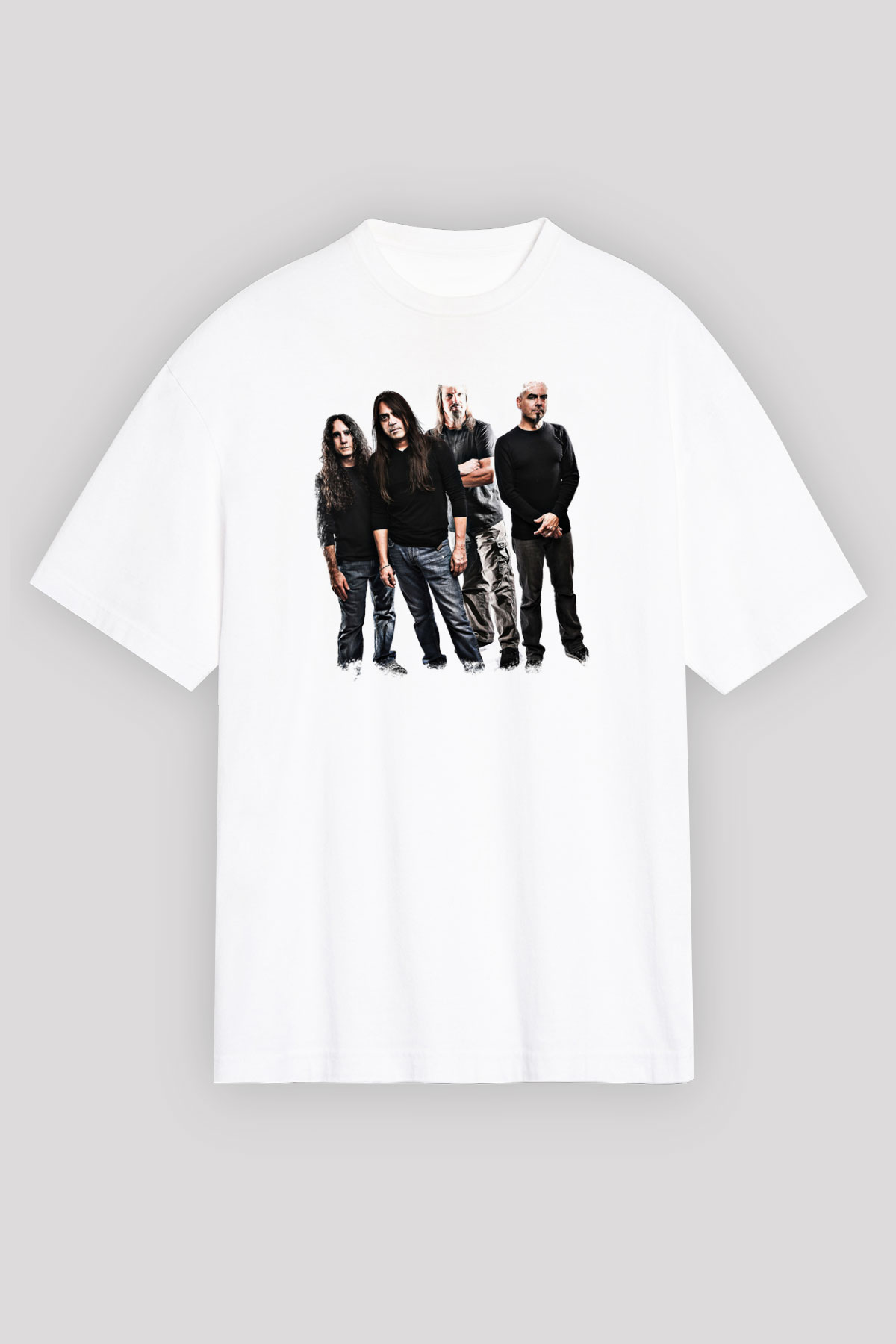 Fates Warning Baskılı Unisex Beyaz Oversize Tişört