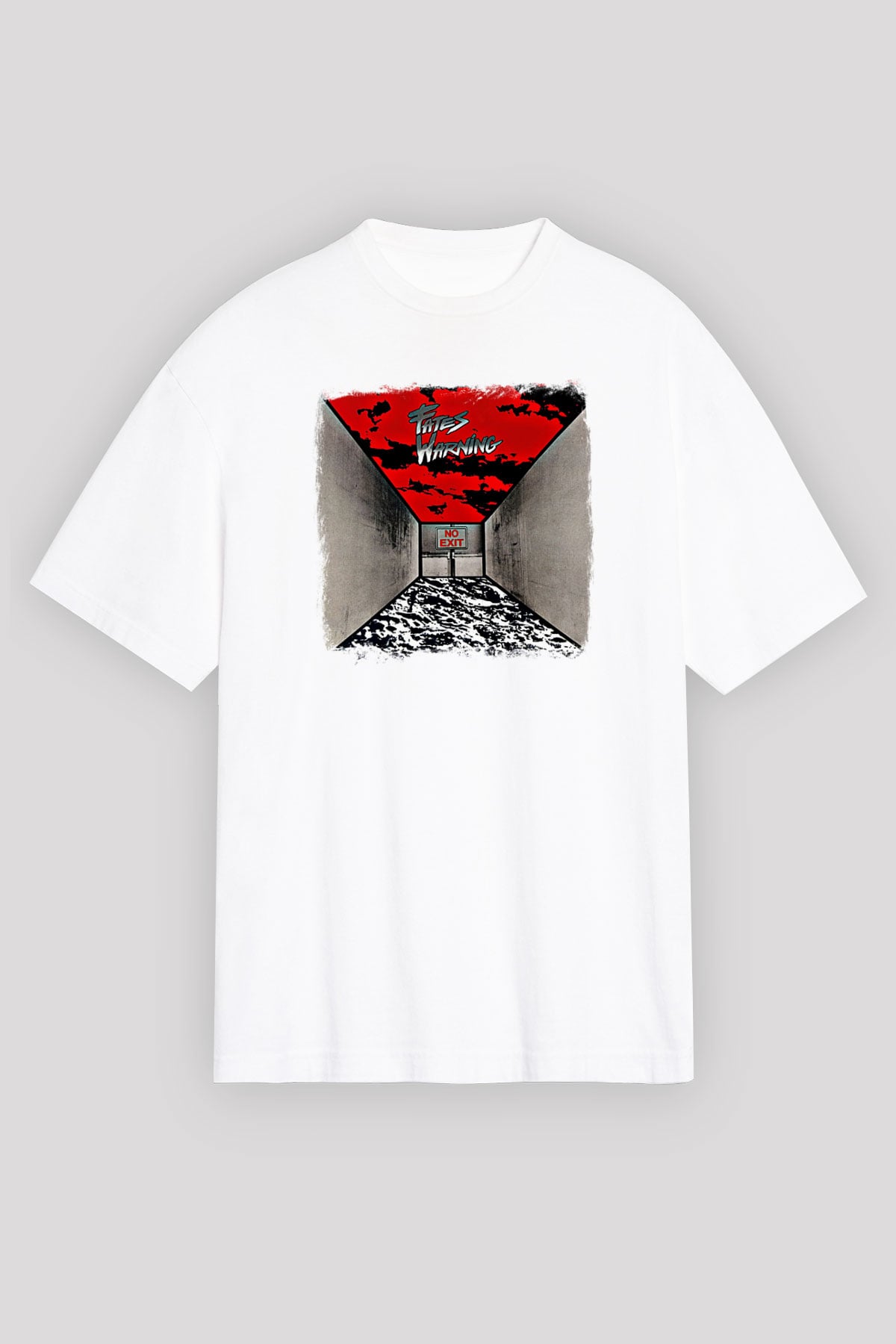 Fates Warning Baskılı Unisex Beyaz Oversize Tişört