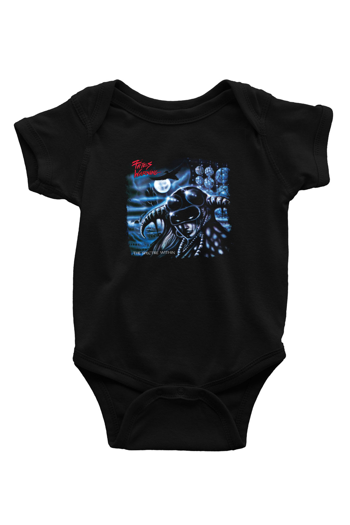 Fates Warning Baskılı Unisex Siyah Bebek Body - Zıbın