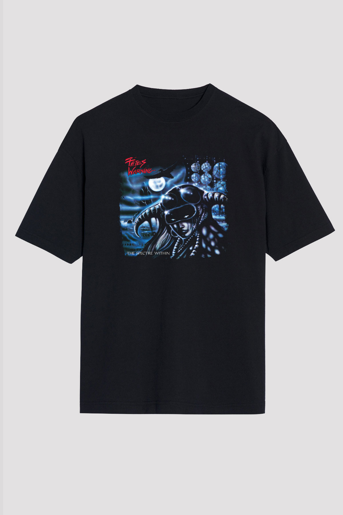Fates Warning Baskılı Unisex Siyah Oversize Tişört